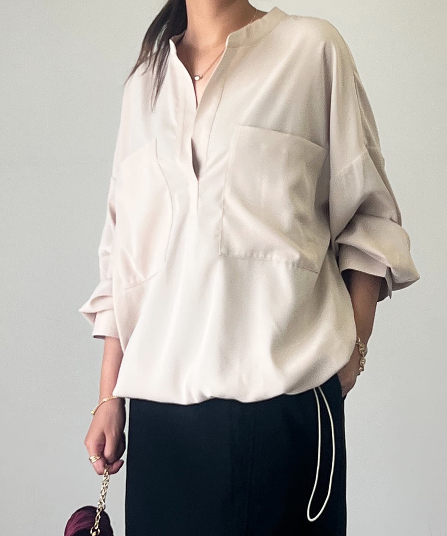 un dix cors(アンディコール) 裾ドロストスキッパーブラウス