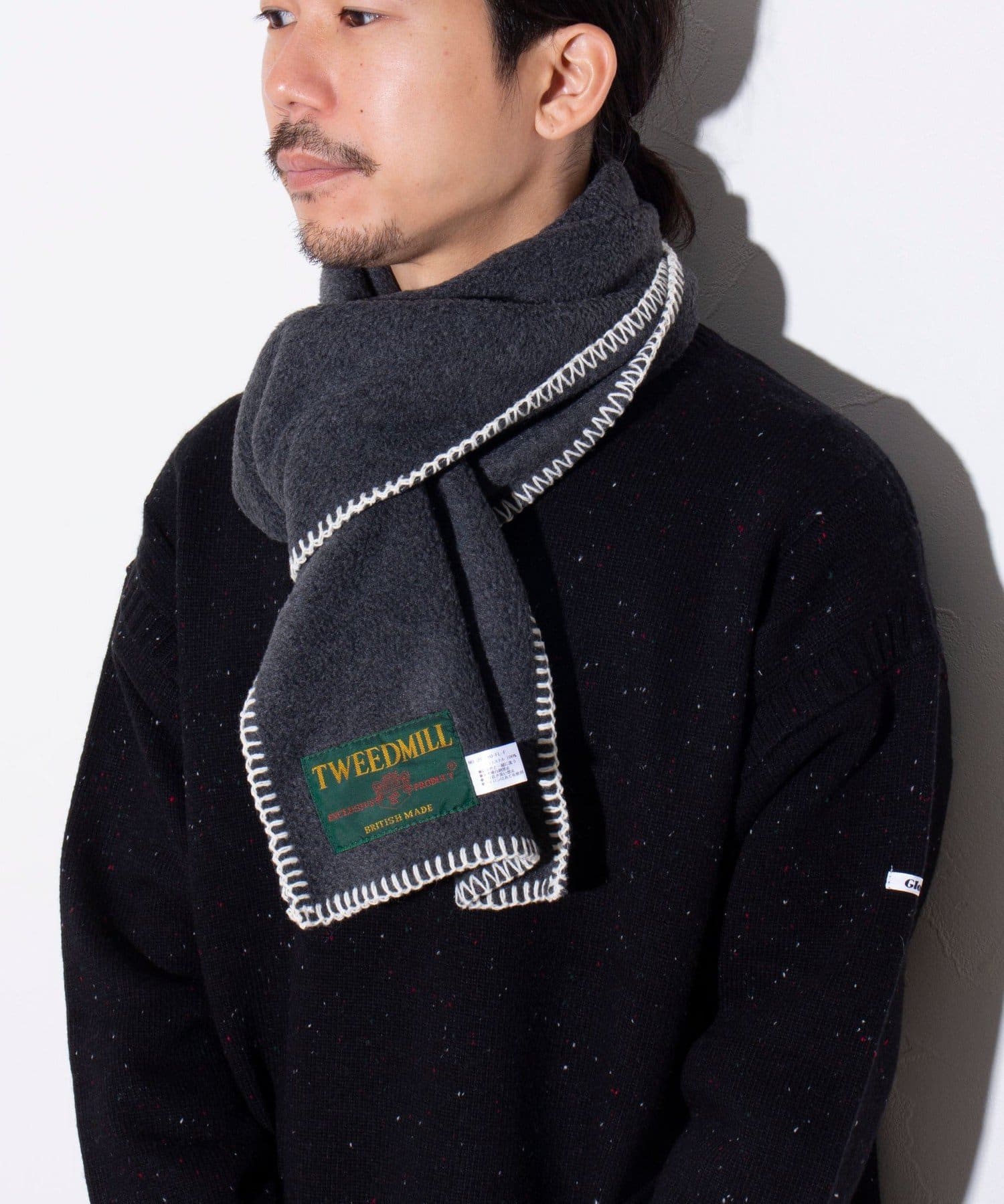 FREDY & GLOSTER(フレディ アンド グロスター) 【TWEED MILL】FLEECE SCARF Blanket Stitch