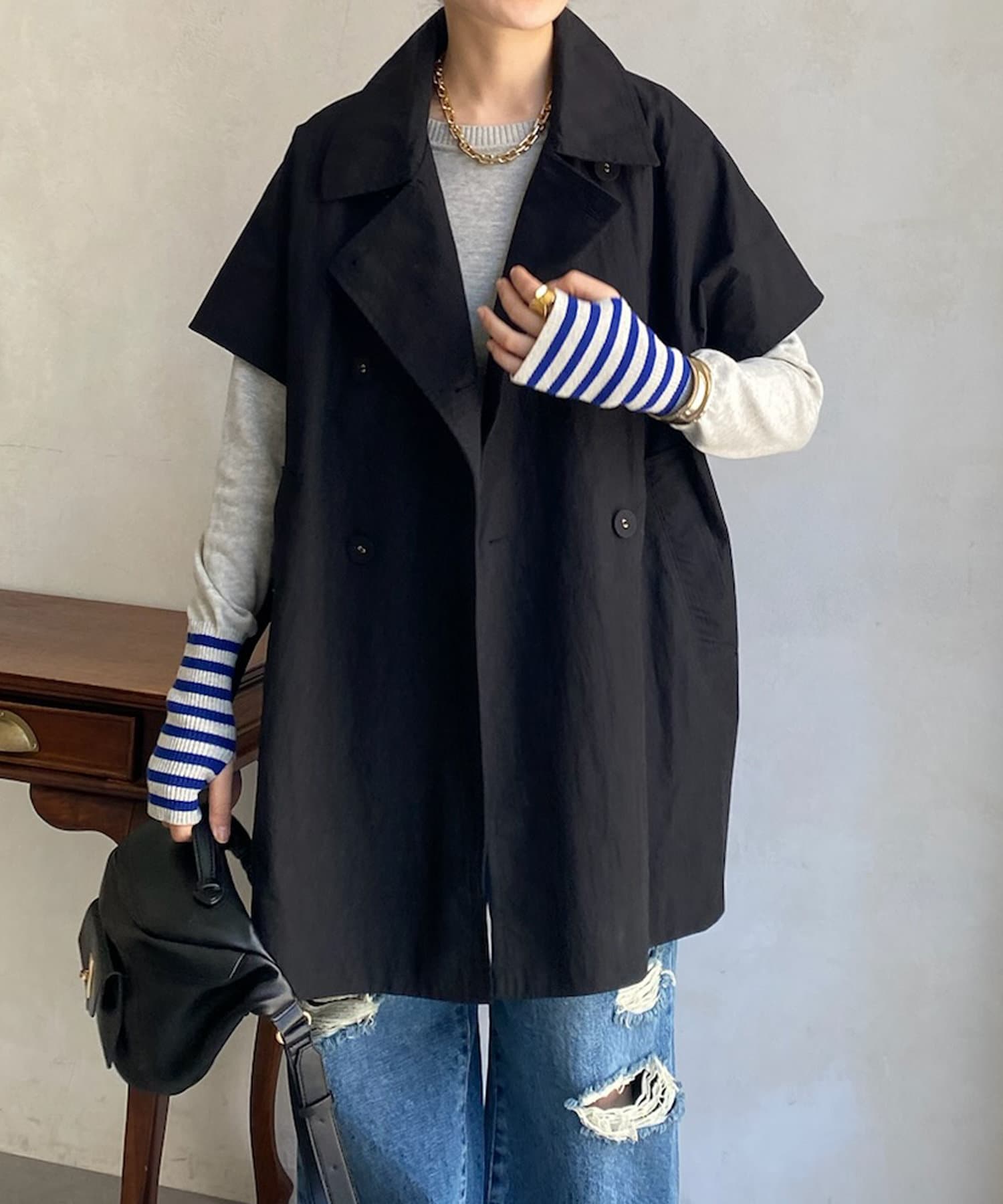 DOUDOU(ドゥドゥ) 【WEB限定】 トレンチサイドオープンベスト