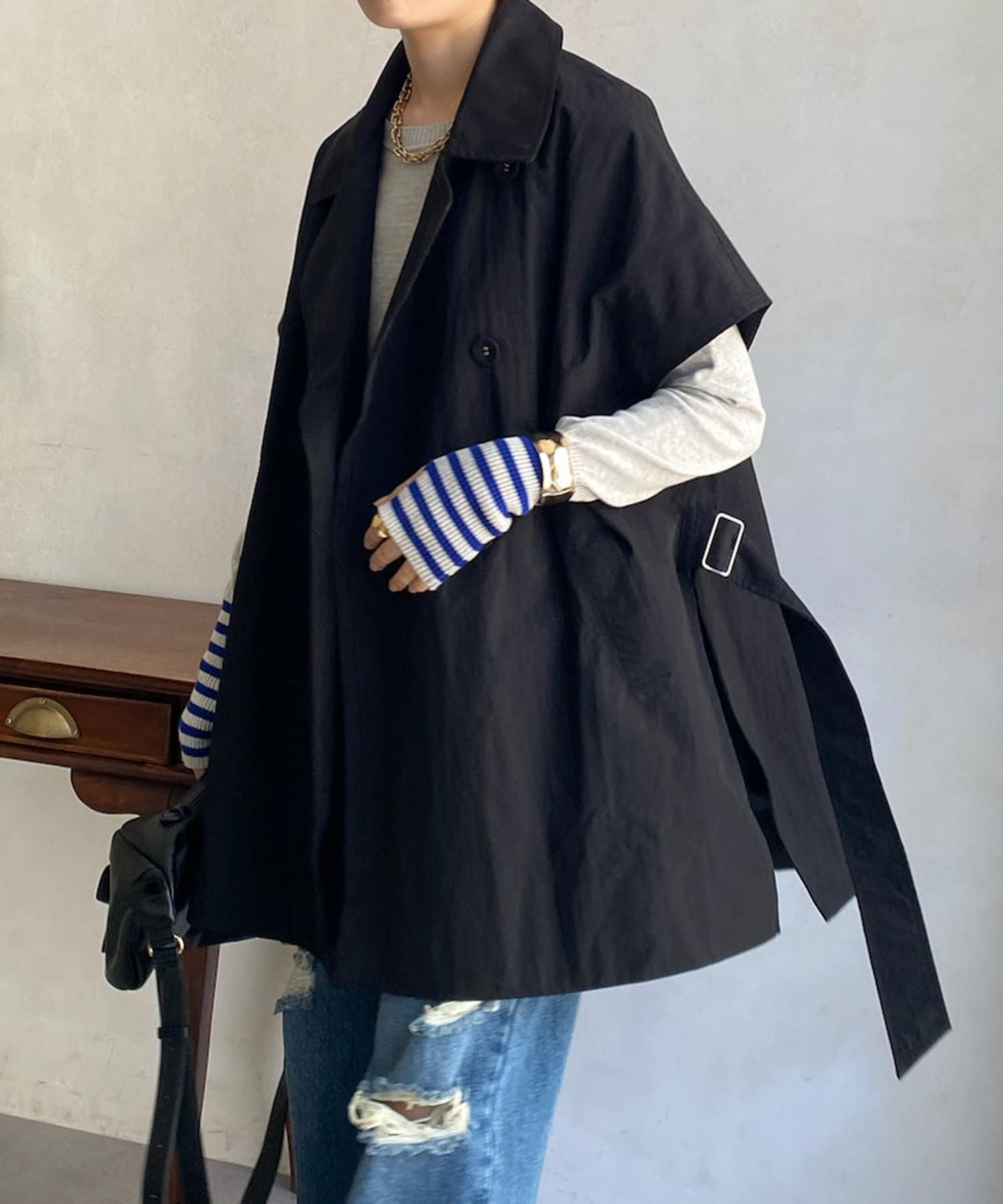 DOUDOU(ドゥドゥ) 【WEB限定】 トレンチサイドオープンベスト