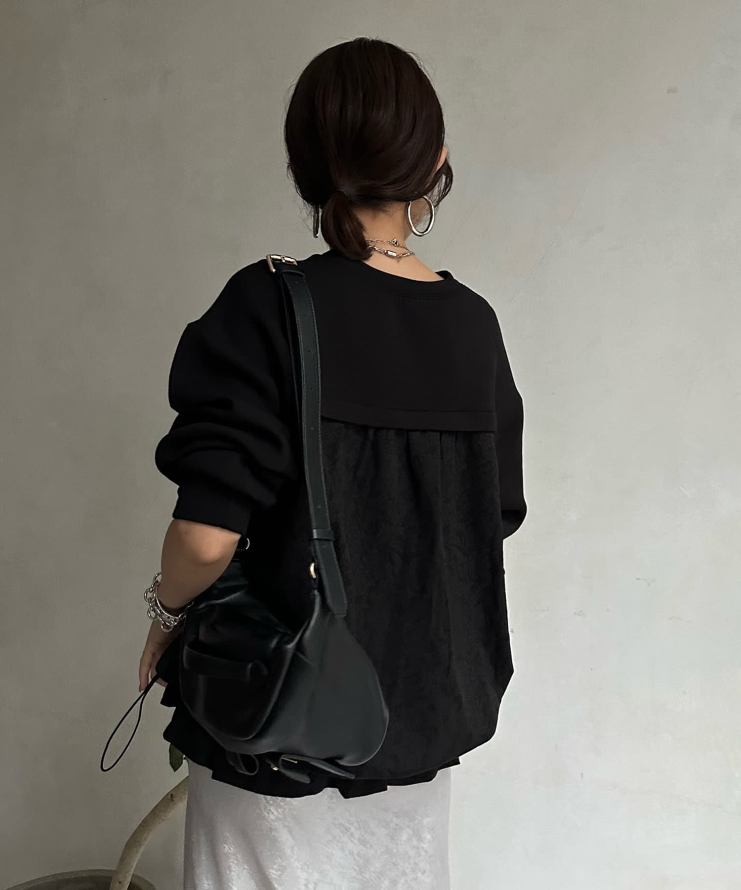 DOUDOU(ドゥドゥ) 【WEB限定】 ダンボール×ジャガードドロストトップス