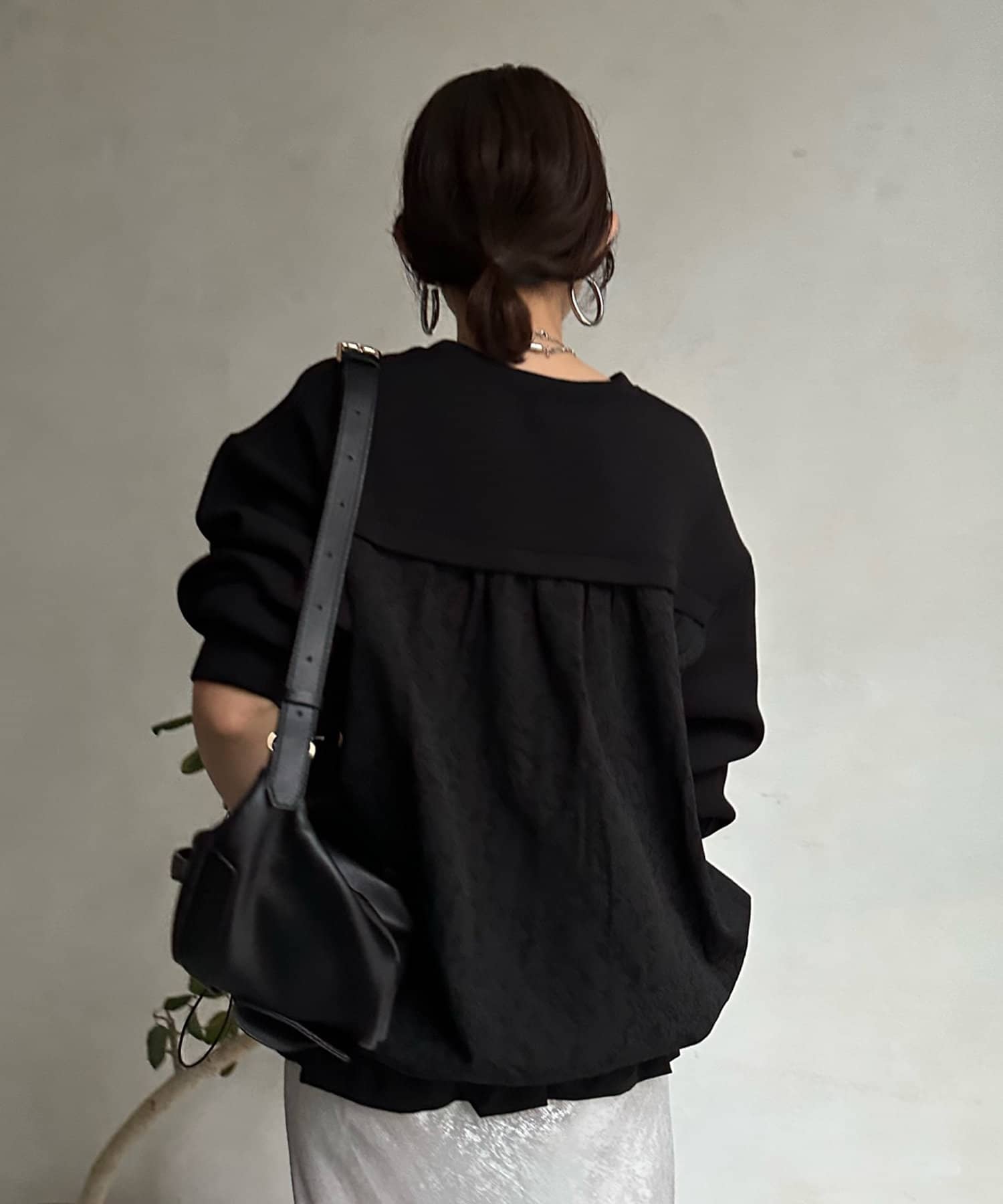 DOUDOU(ドゥドゥ) 【WEB限定】 ダンボール×ジャガードドロストトップス