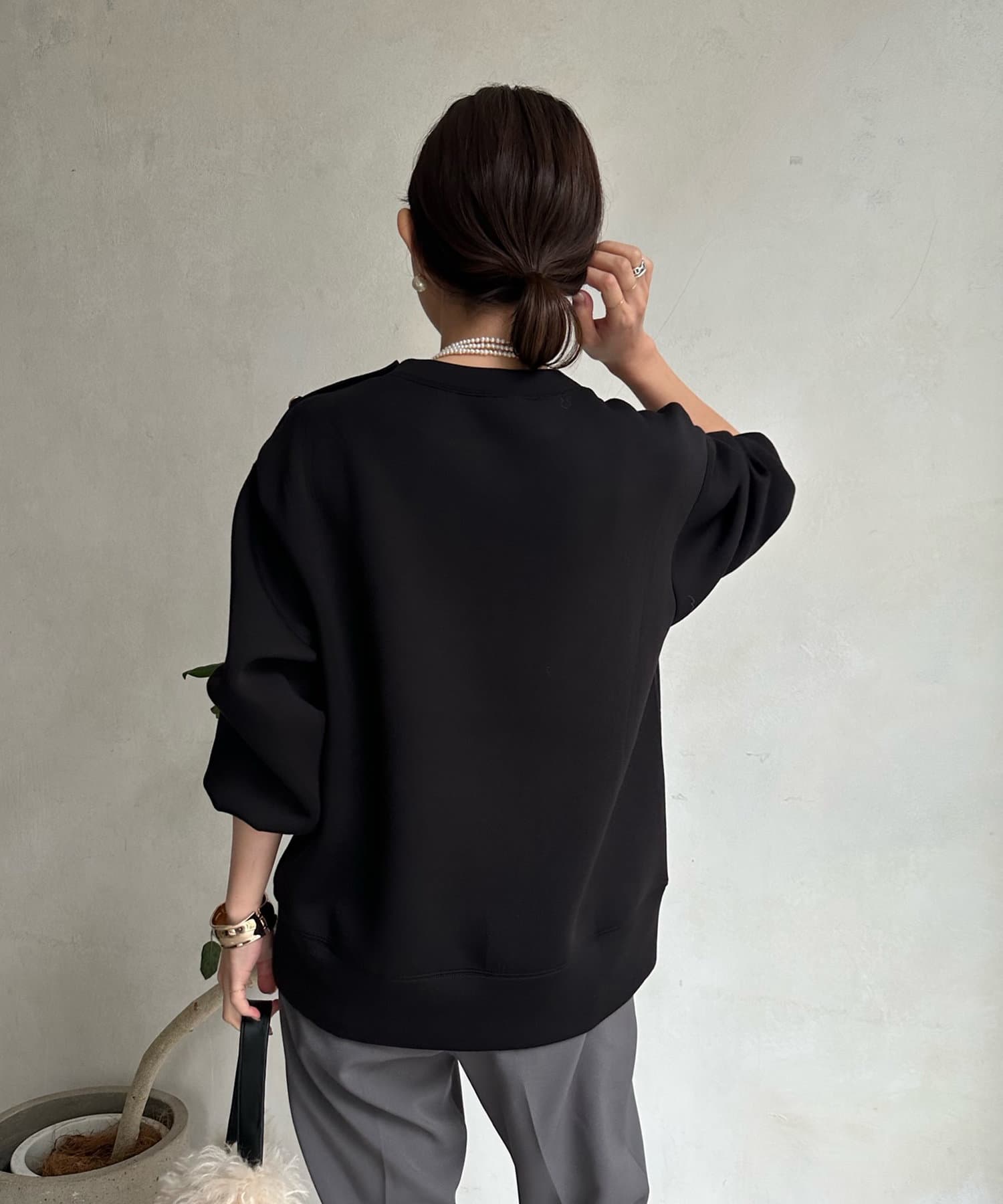 DOUDOU(ドゥドゥ) 【WEB限定】 ゴールドボタンロゴトップス