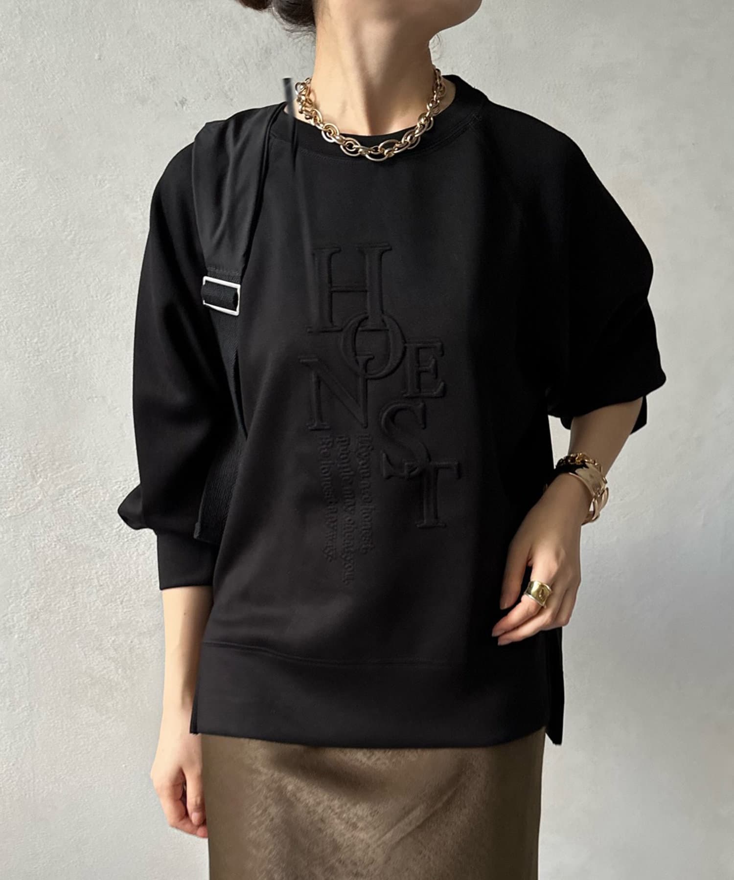 DOUDOU(ドゥドゥ) 【WEB限定】 エンボスロゴダンボールプルオーバー