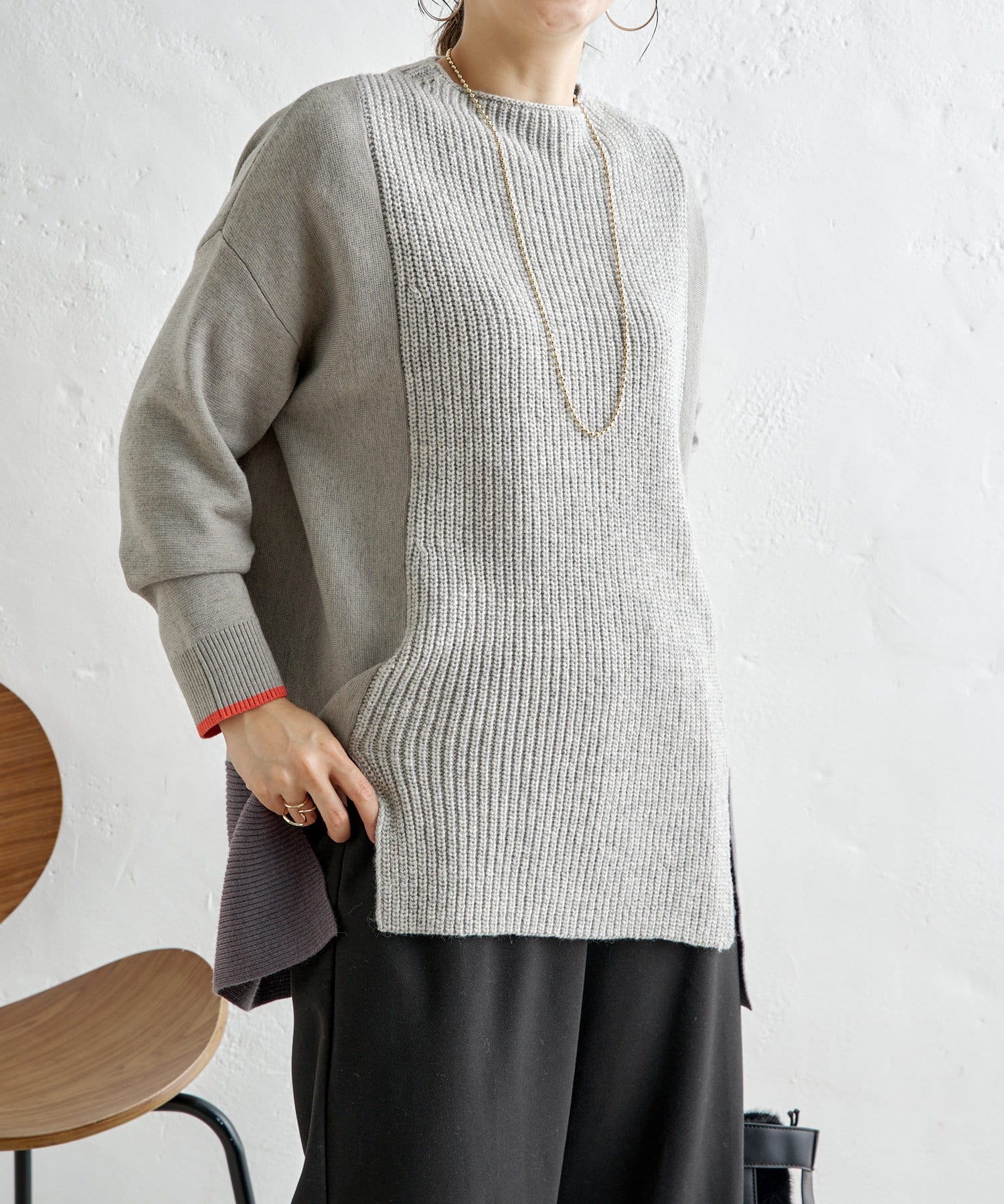 Jena　espace merveilleux(ジェナ　エスパスメルヴェイユ) カラーブロッキングニット