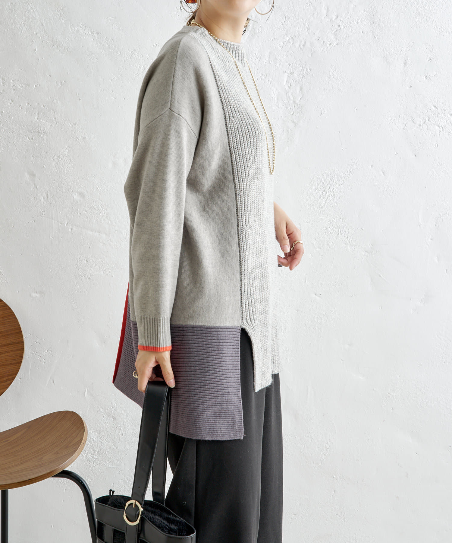 Jena　espace merveilleux(ジェナ　エスパスメルヴェイユ) カラーブロッキングニット