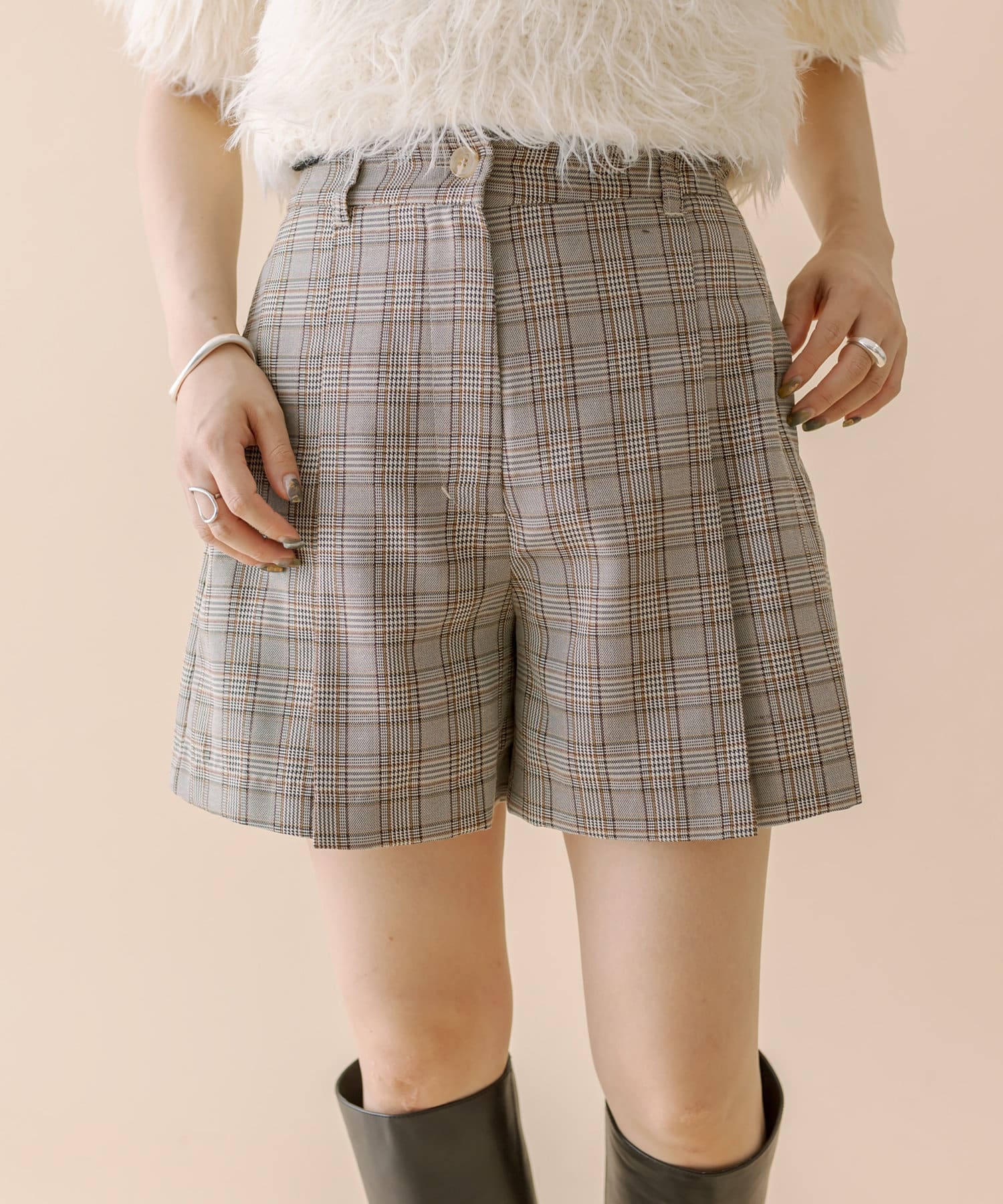 mline]チェックショートパンツ | mystic(ミスティック)レディース