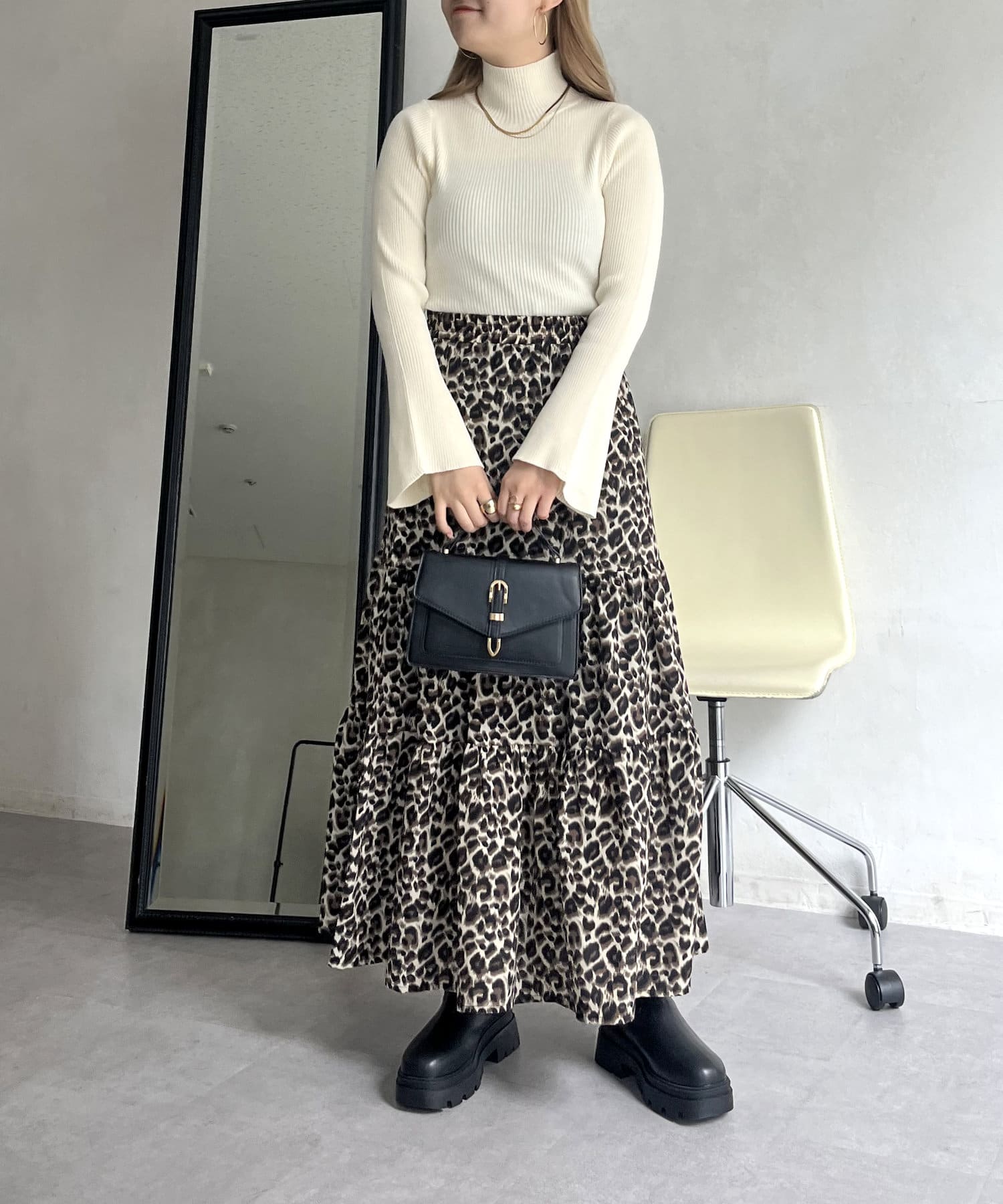 prose verse(プロズヴェール) レオパードティアードスカート