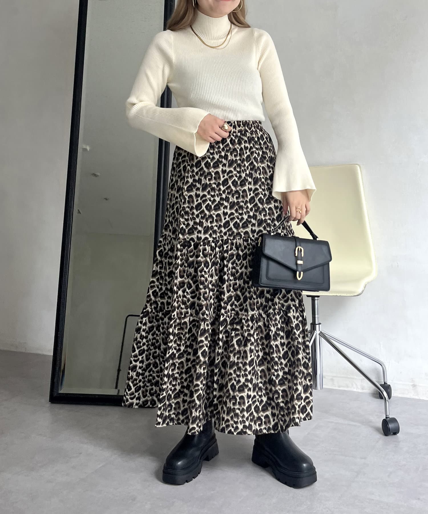 prose verse(プロズヴェール) レオパードティアードスカート