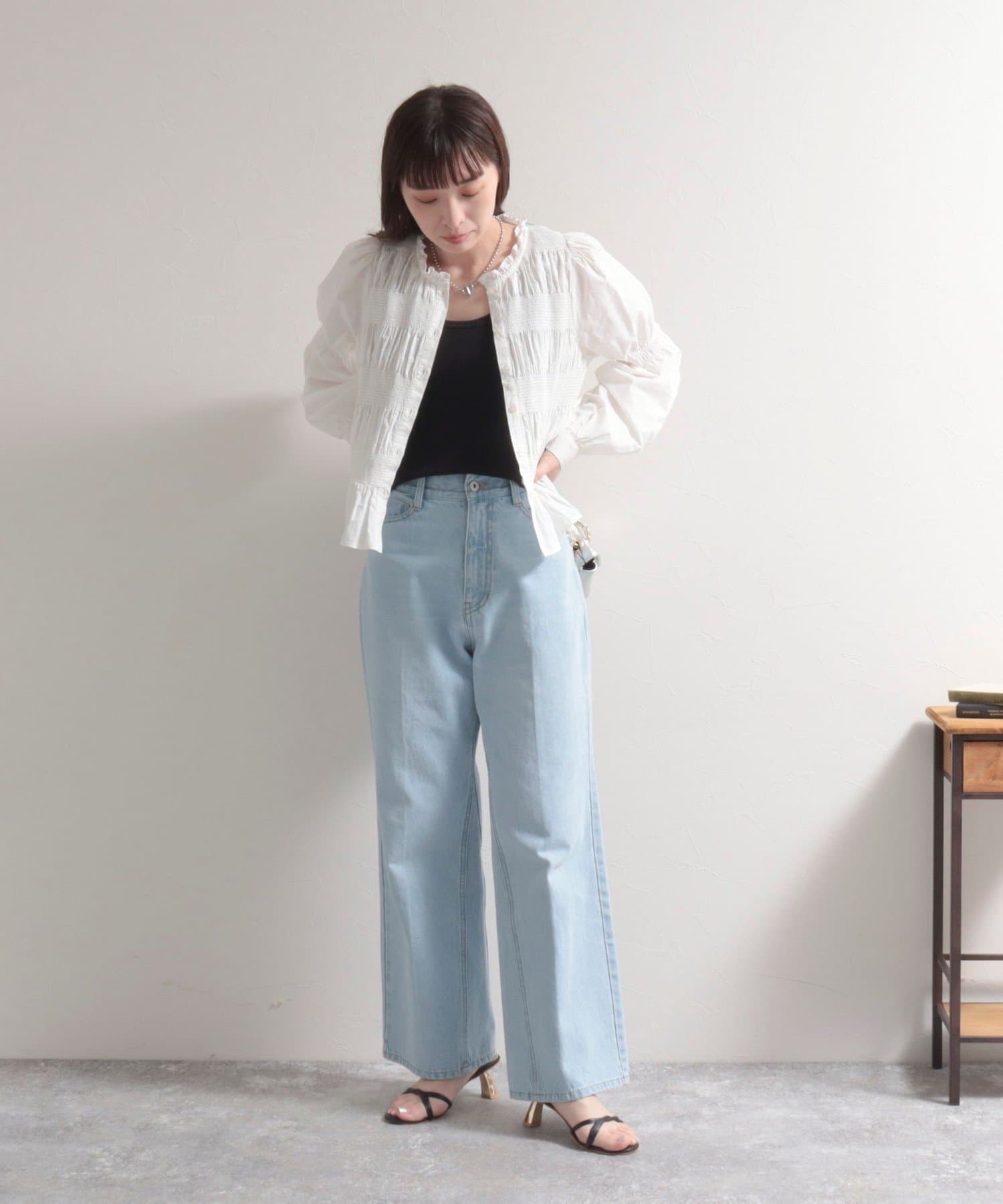 self-portrait デニムフレアドレス PROPORTION BODY DRESSING｜ストレートフィットデニムパンツ