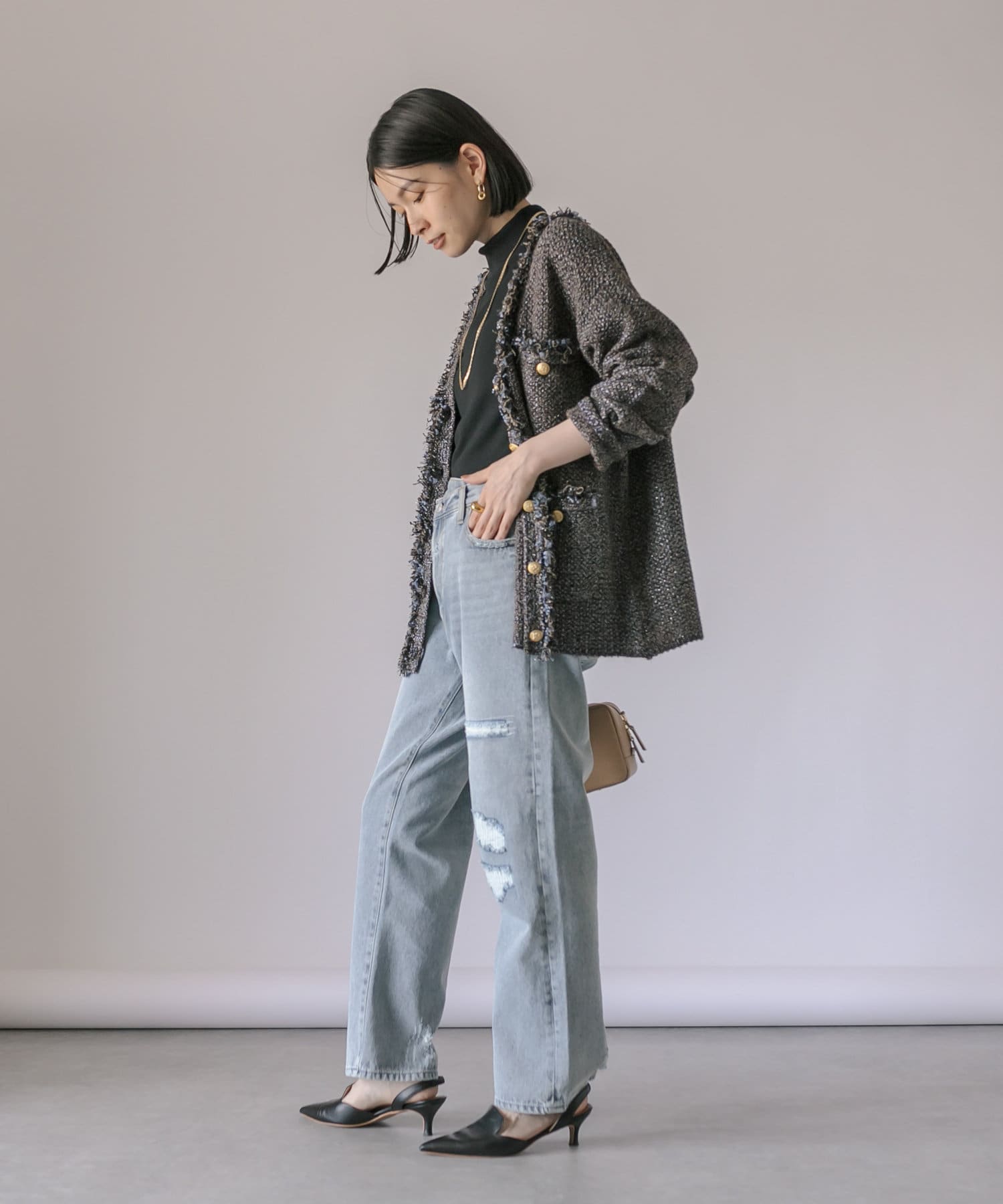 日本専門店 新品 リヴドロワ MONN.:. (モン) slit DENIM スリット