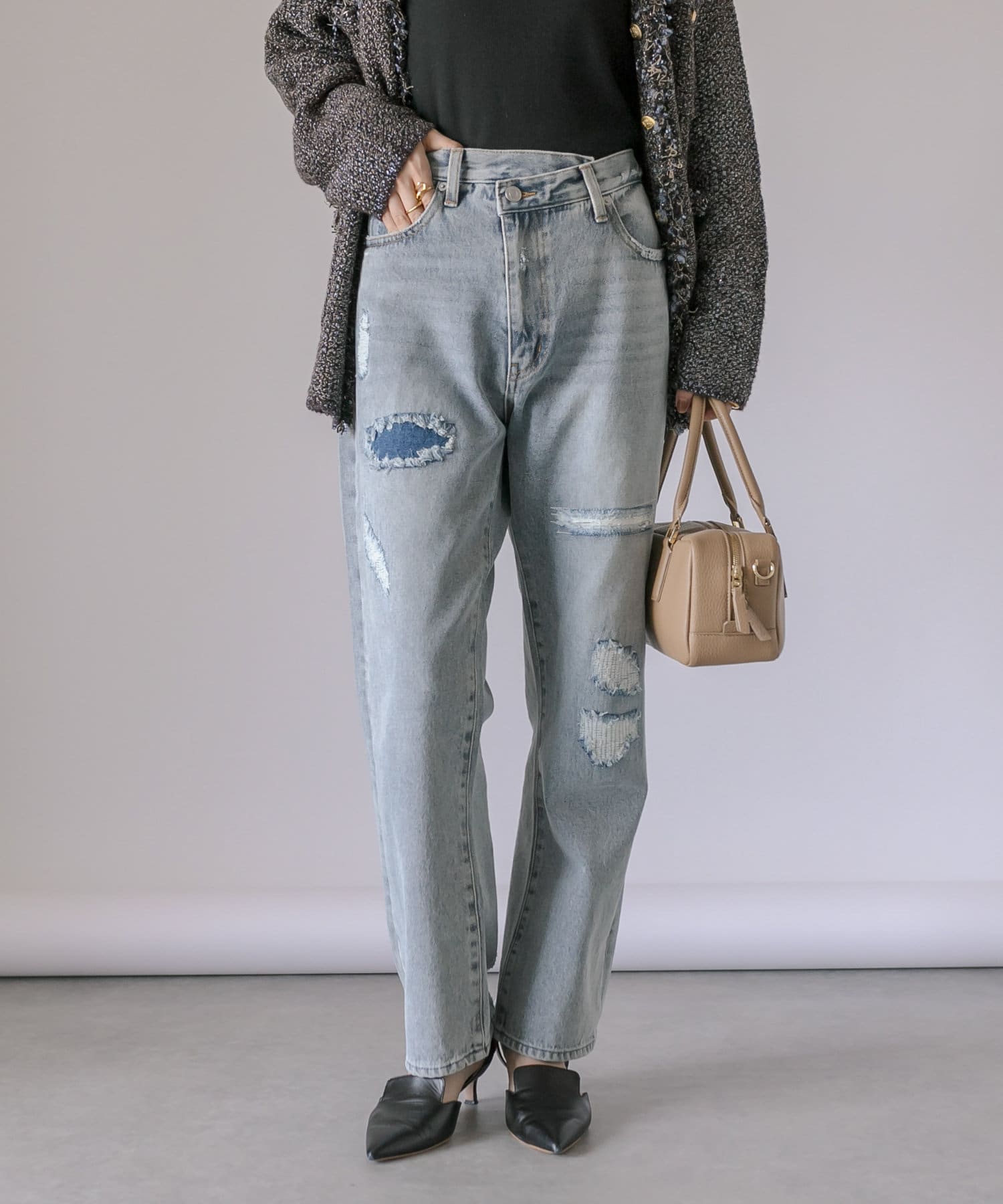 注目ショップ 美品 rive doroite リヴドロワ リヴドロワ denim MONN ...