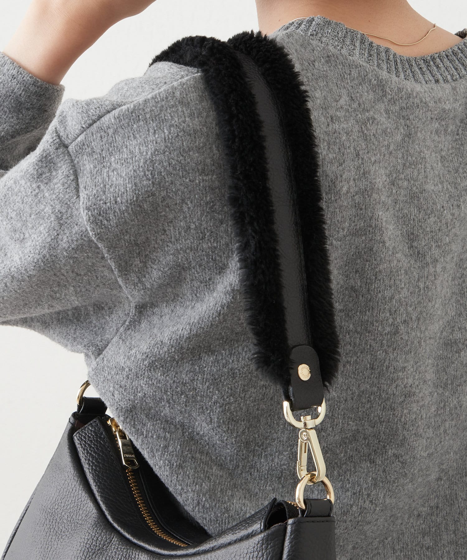 新作レザー！》大流行ハーフムーンショルダーバッグ - russet