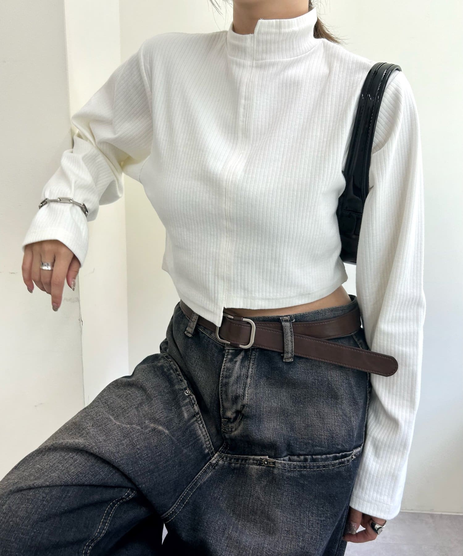 WHO’S WHO gallery(フーズフーギャラリー) 【WEB限定】スライドリブトップス