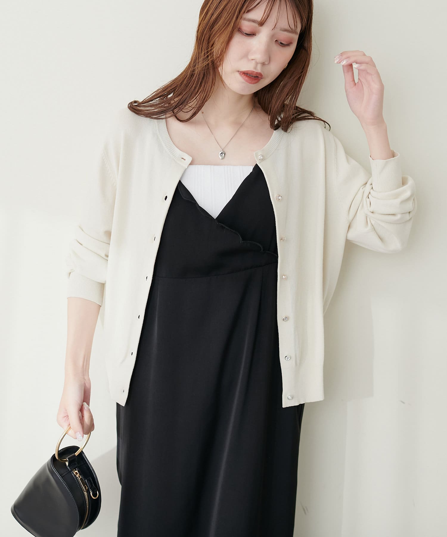 natural couture(ナチュラルクチュール) WEB限定 / いろいろ釦シンプルカーディガン