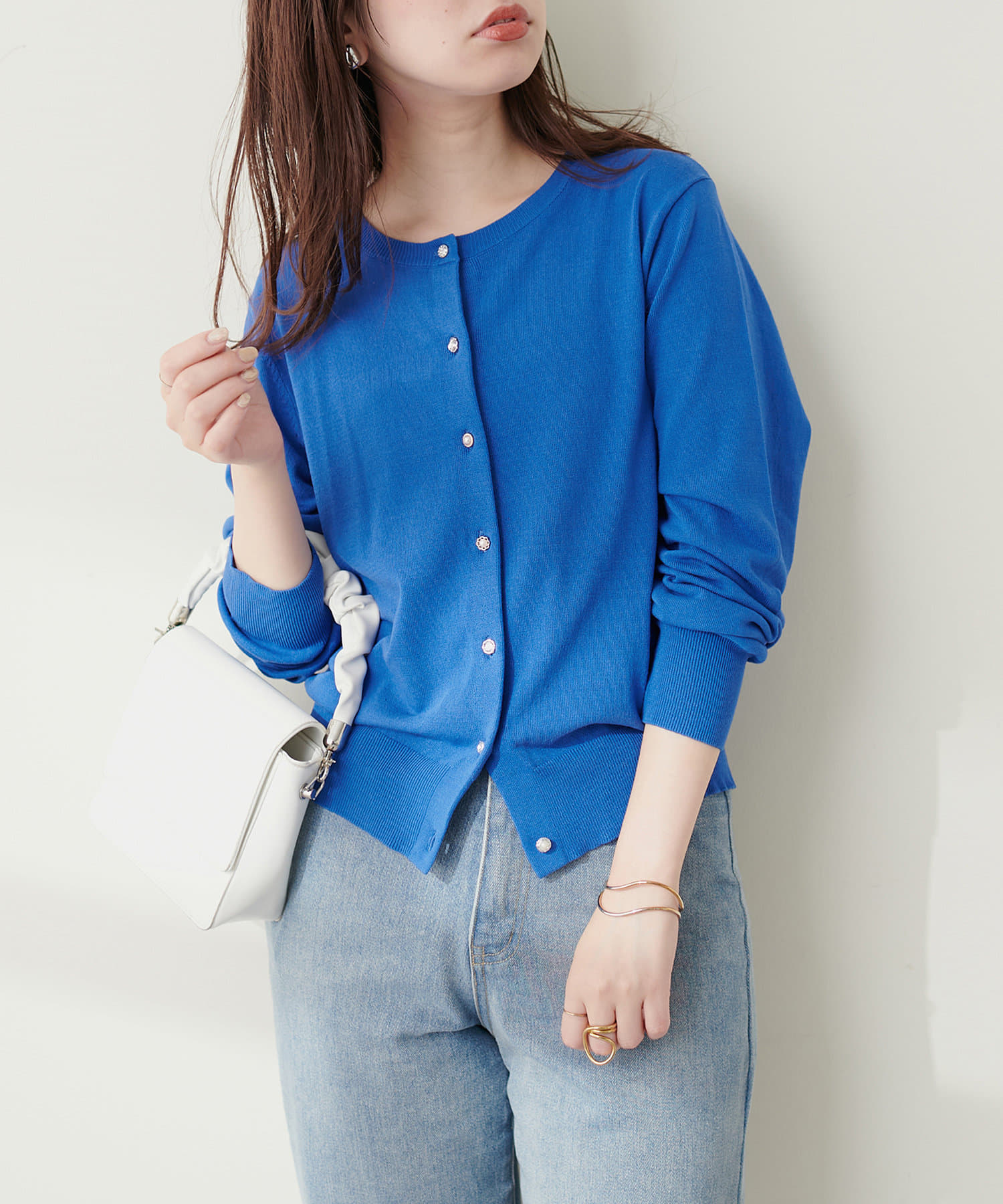 natural couture(ナチュラルクチュール) WEB限定 / いろいろ釦シンプルカーディガン