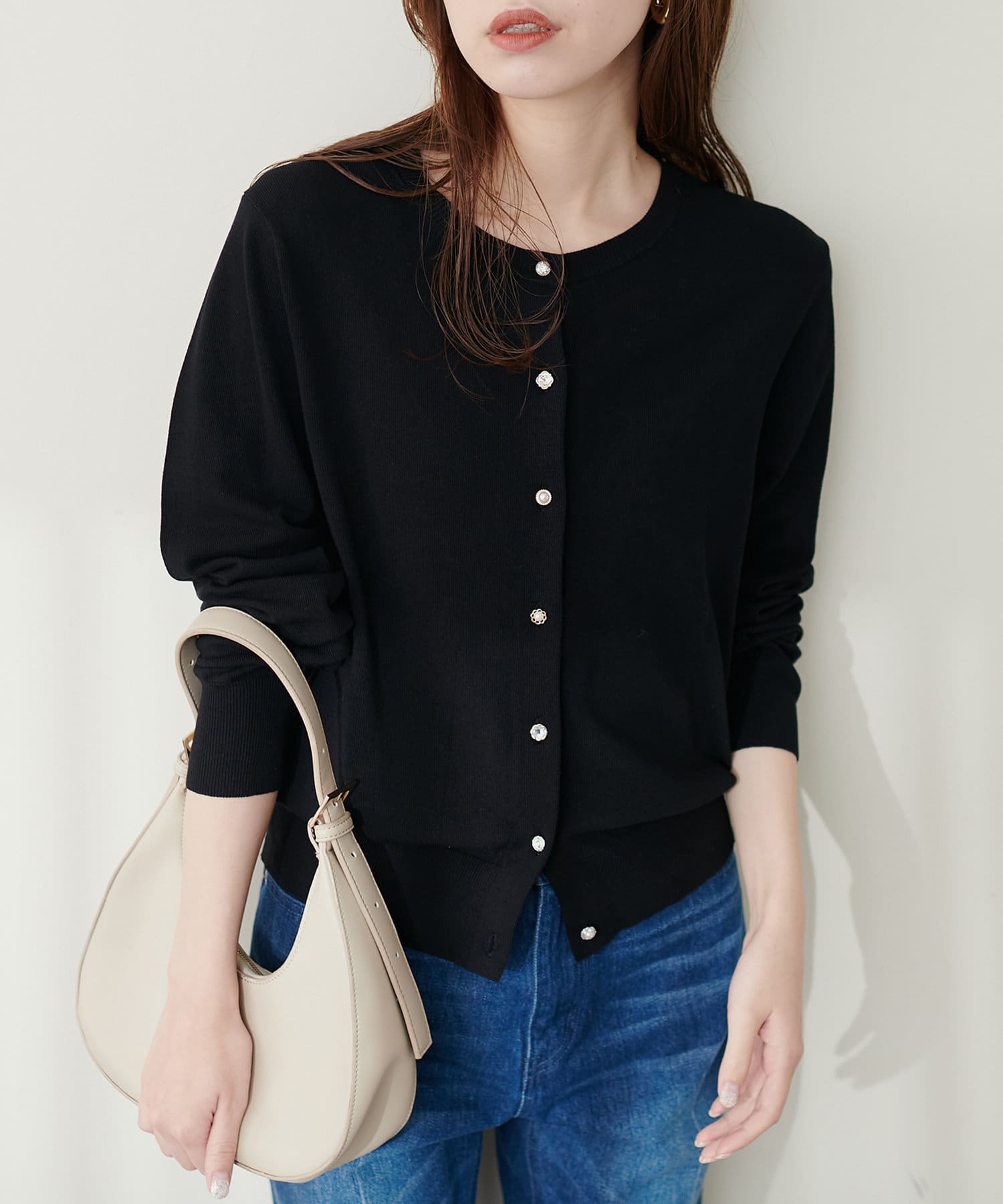 natural couture(ナチュラルクチュール) WEB限定 / いろいろ釦シンプルカーディガン