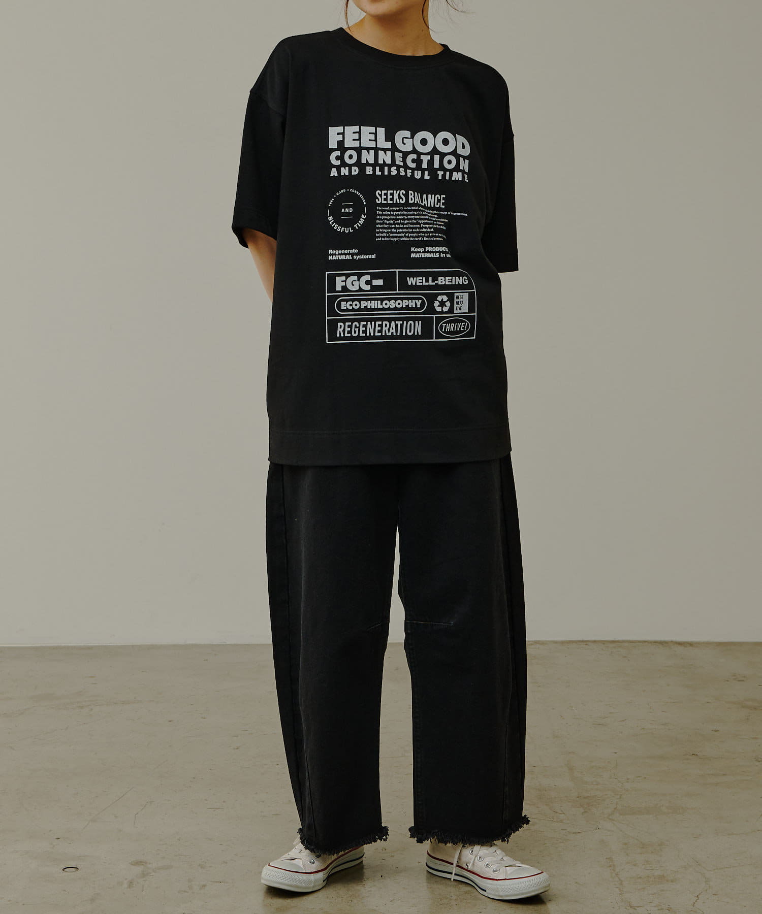 PUAL CE CIN(ピュアルセシン) 【F&B】リサイクルコットン2WAY Tシャツ