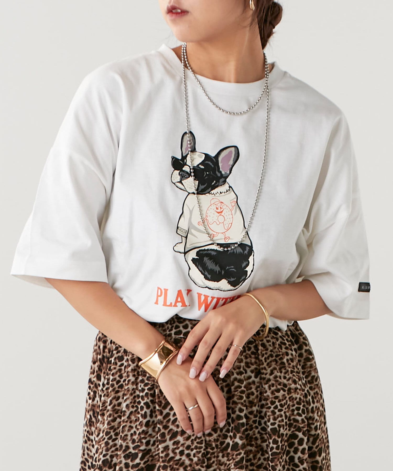 NUNIFE】ＤＯＧプリントTシャツ | NICE CLAUP OUTLET(ナイスクラップ アウトレット)レディース | PAL  CLOSET(パルクローゼット) - パルグループ公式ファッション通販サイト