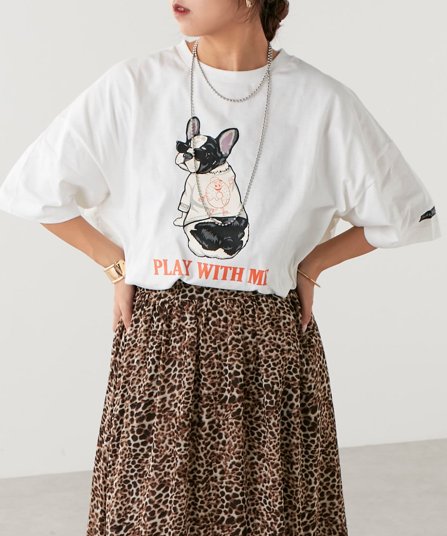 NUNIFE】ＤＯＧプリントTシャツ | NICE CLAUP OUTLET(ナイスクラップ アウトレット)レディース | PAL  CLOSET(パルクローゼット) - パルグループ公式ファッション通販サイト