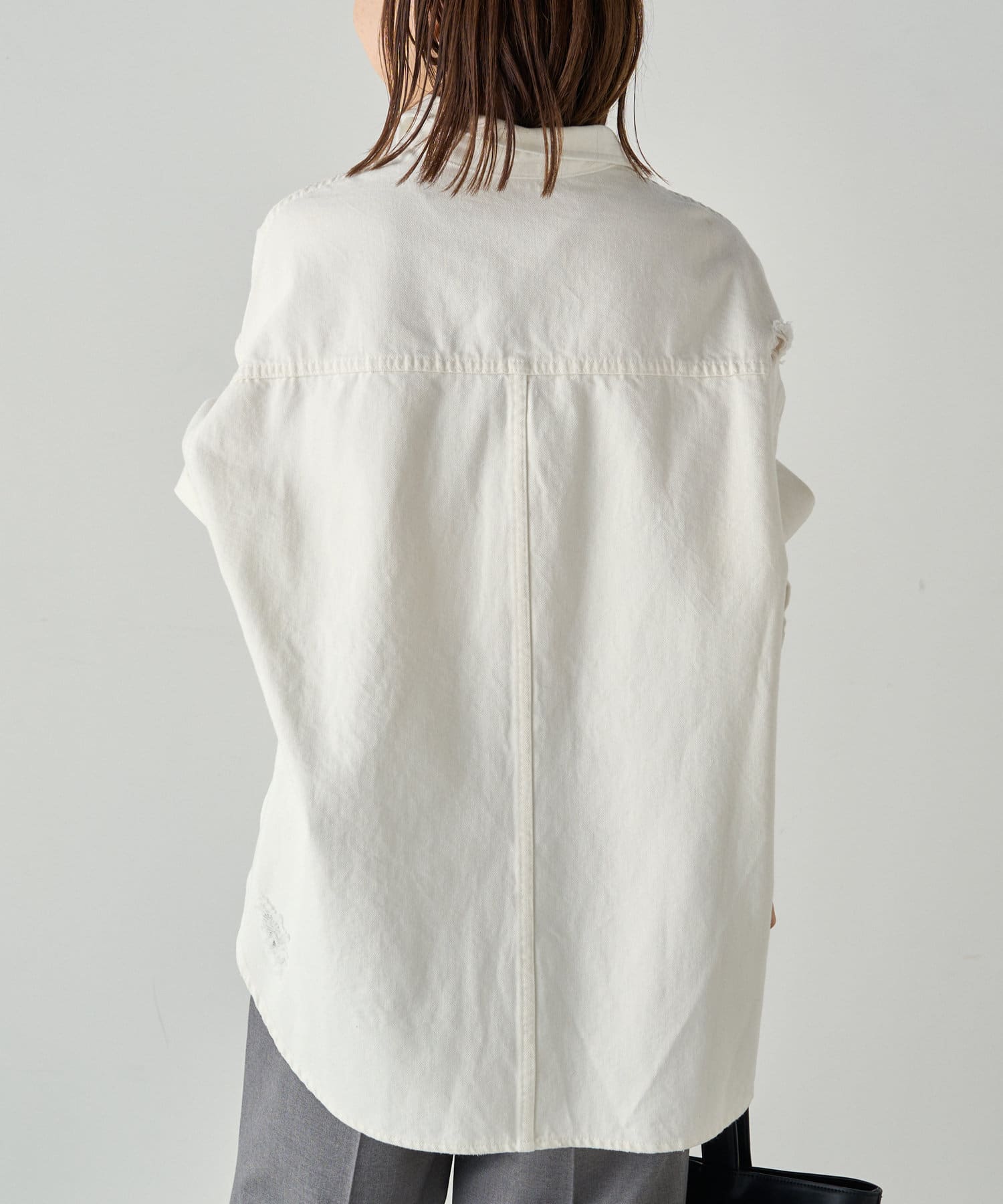 LOUNGEDRESS(ラウンジドレス) 【Ｓサイズ登場！】ダメージデニムシャツ