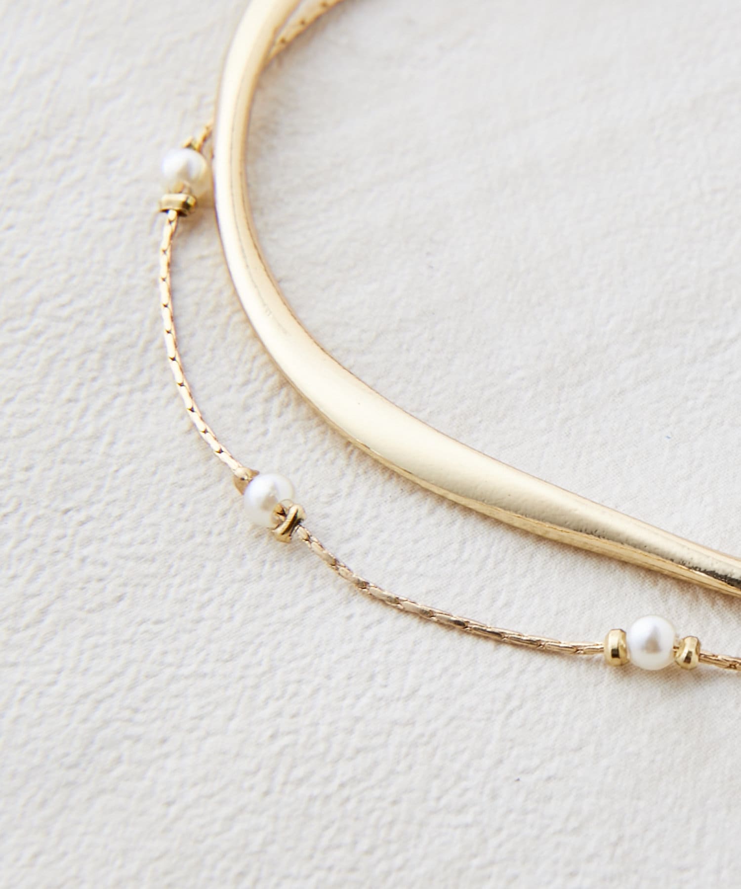 パールブレスレット＆メタルバングルセット(2P) | Lattice