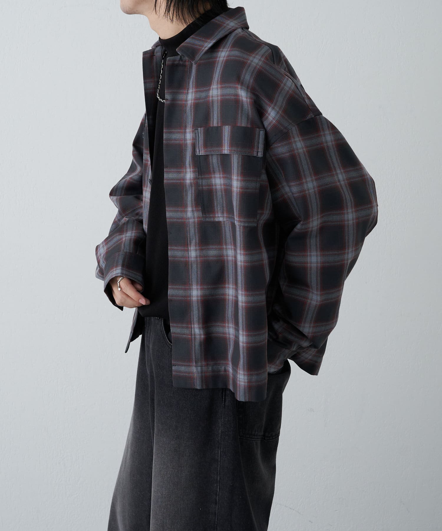 17万 おお 新品☆Kiton キートン【グレーチェック柄】総手縫い☆長袖 