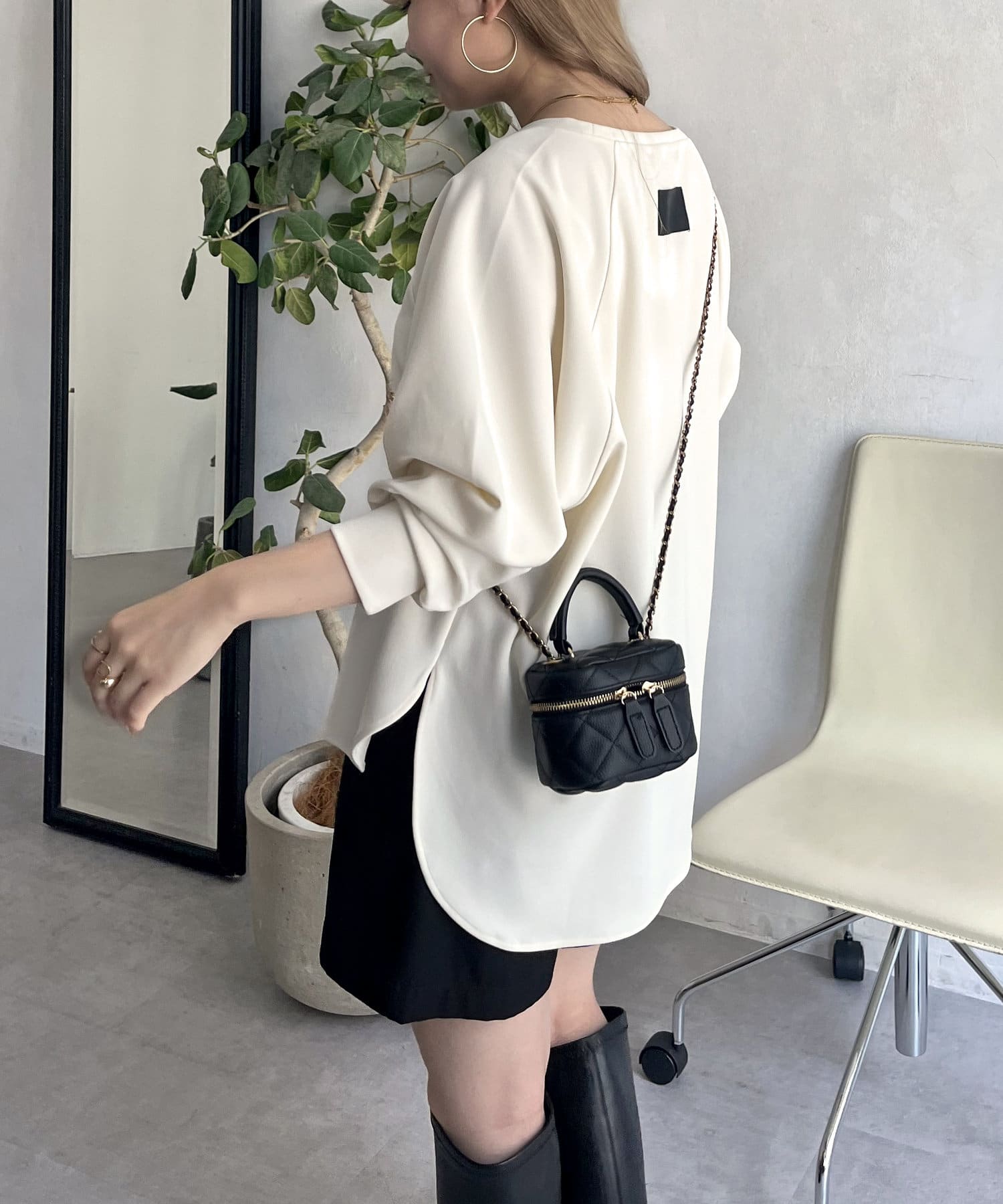 prose verse(プロズヴェール) バックタグカットジョーゼットラグランプルオーバー