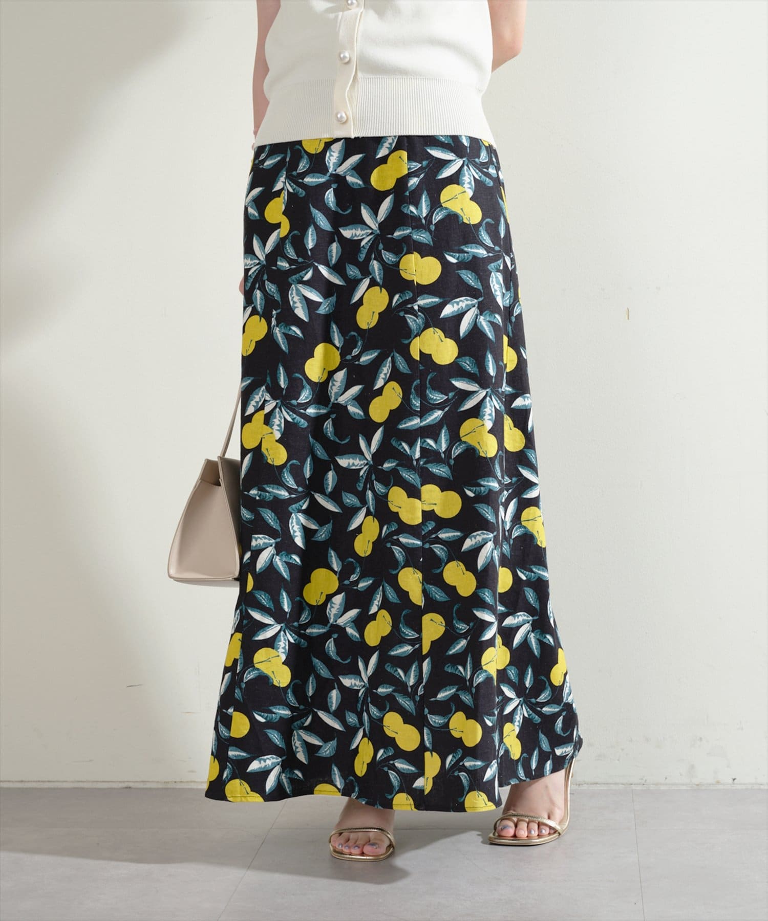 natural couture(ナチュラルクチュール) 長さ変えれるアソート柄スカート