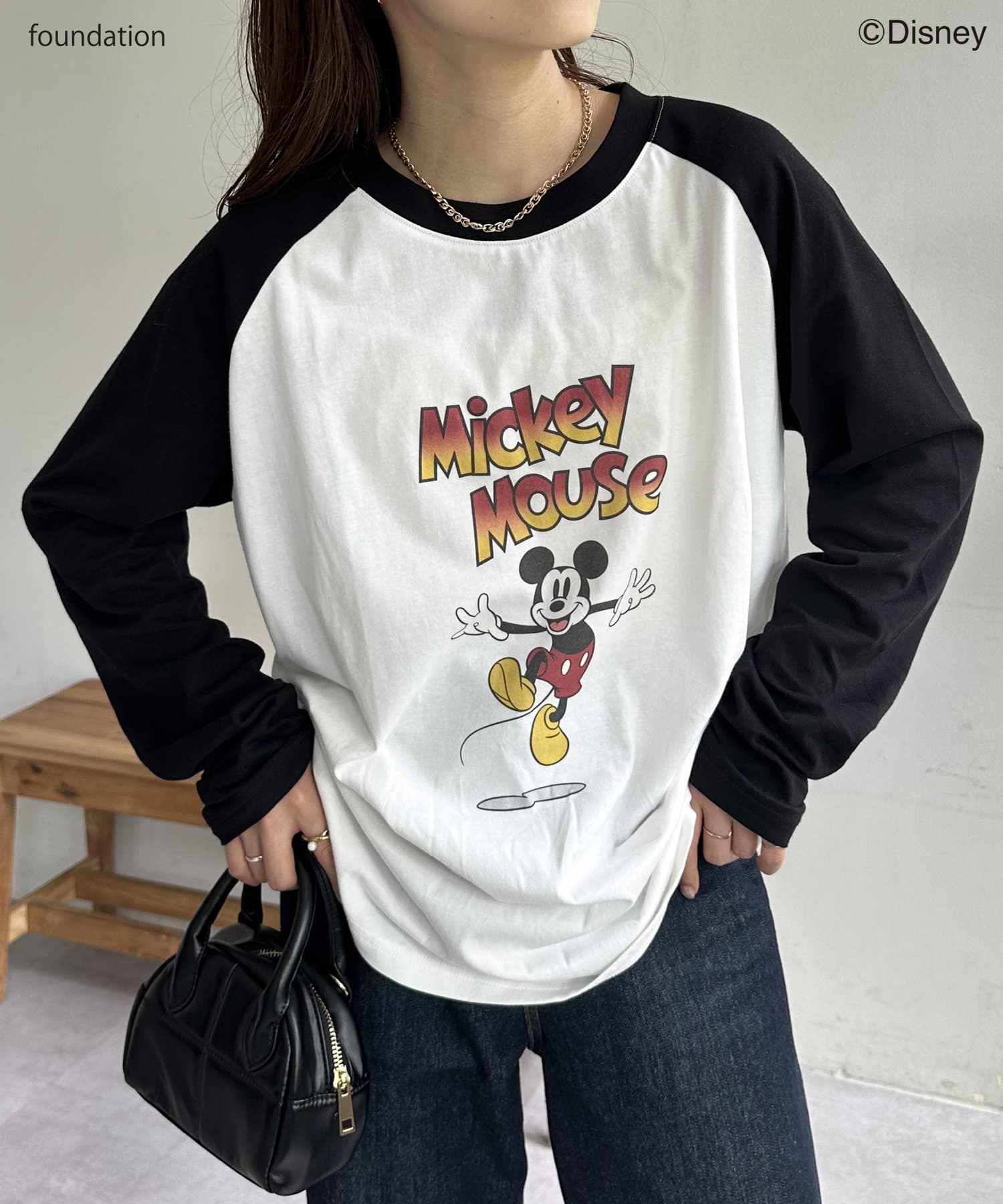 Disney/ヴィンテージスタイルラグランロングスリーブTシャツ | Discoat