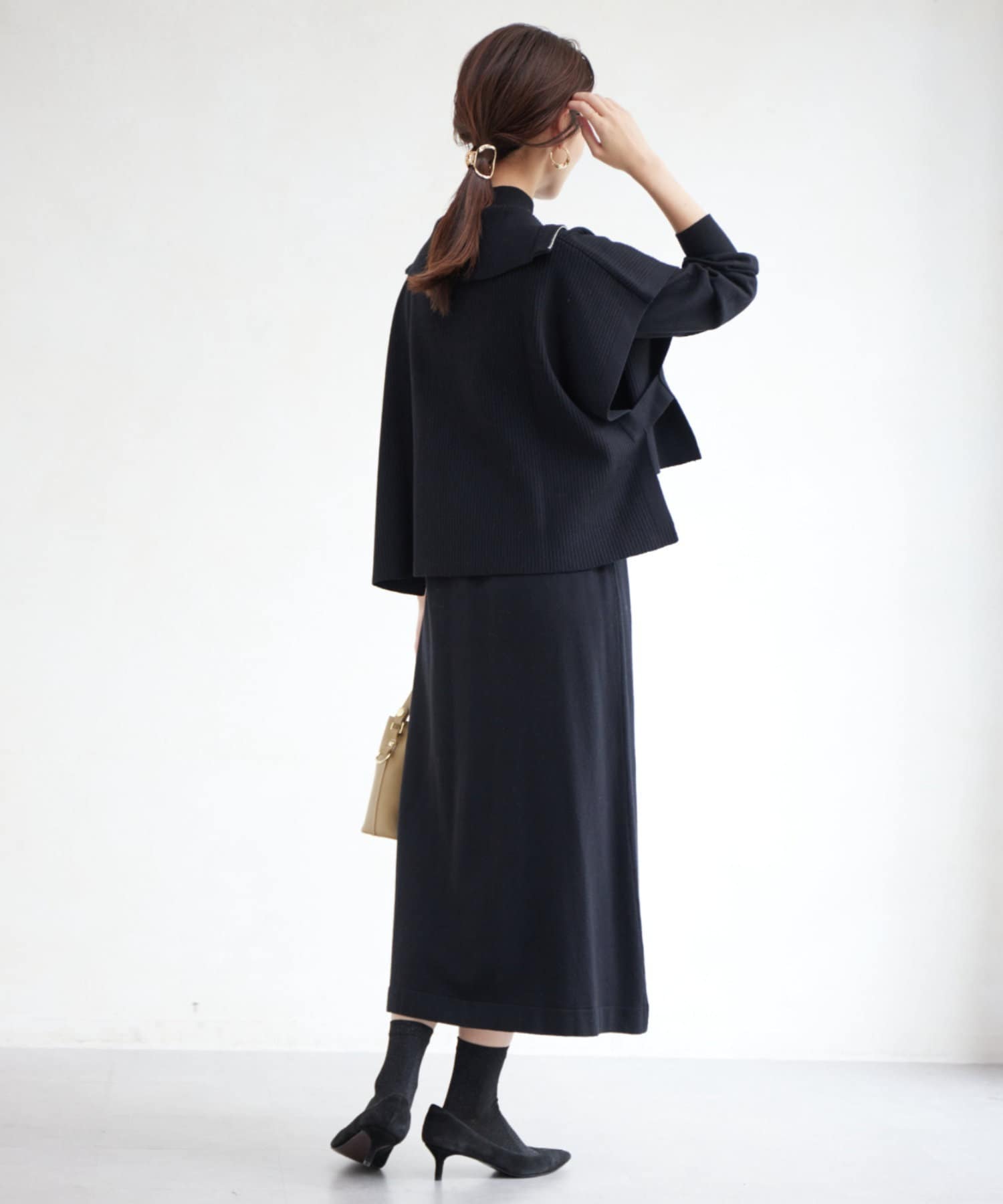 Chez toi(シェトワ) ハーフジッププルオーバー×ニットワンピース