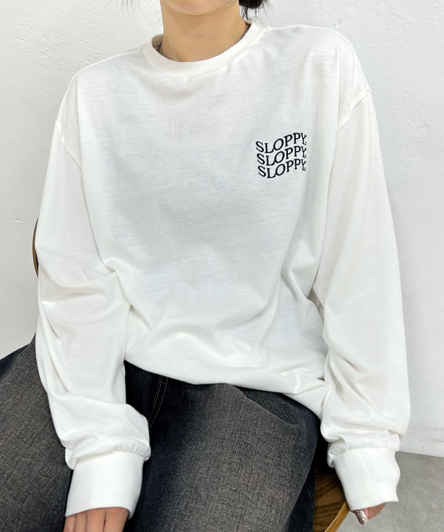 WEB限定》【SLOPPY/スロッピー】刺繍ロゴビッグロンT | WHO'S WHO