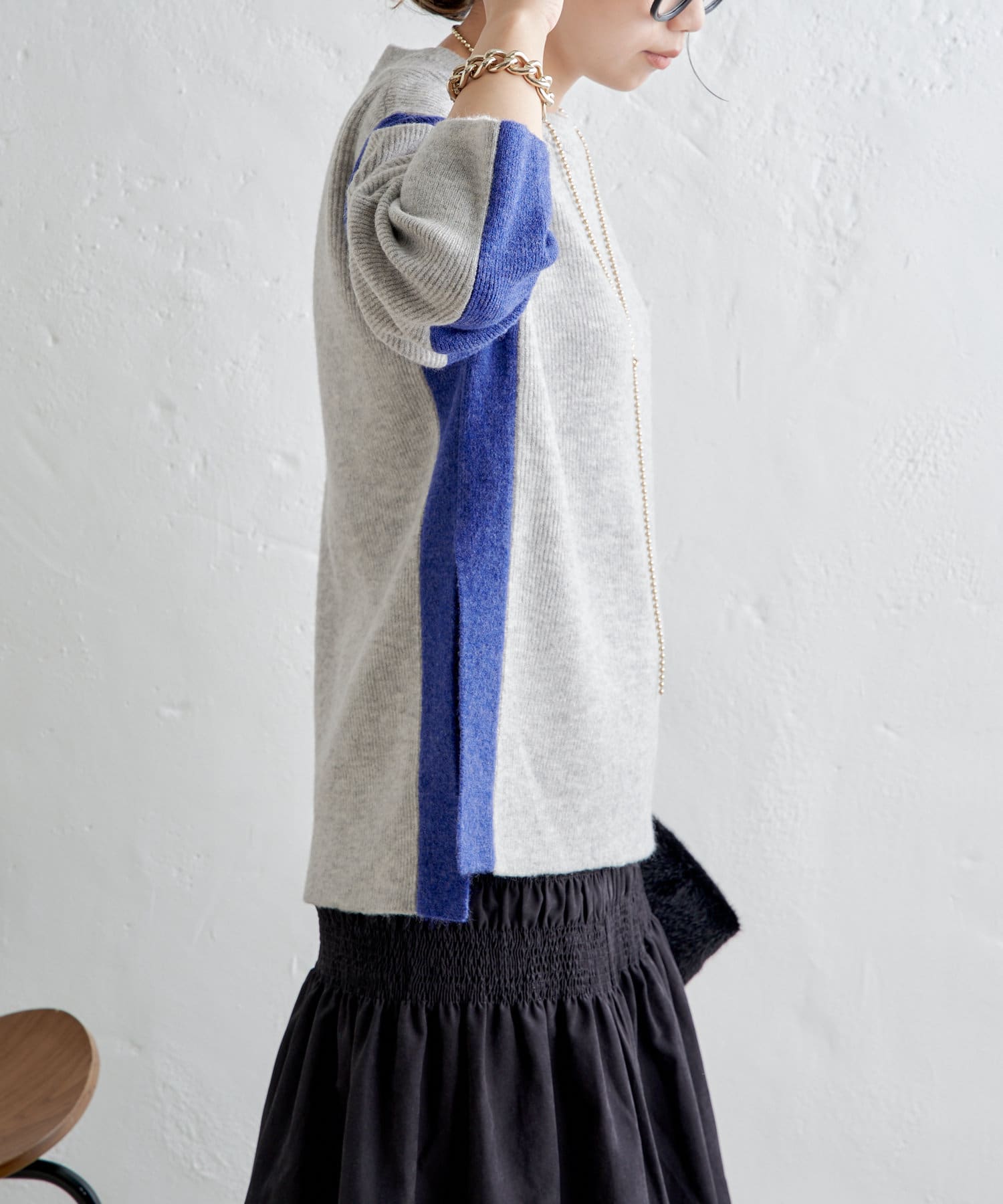 Jena　espace merveilleux(ジェナ　エスパスメルヴェイユ) ライン配色ニット