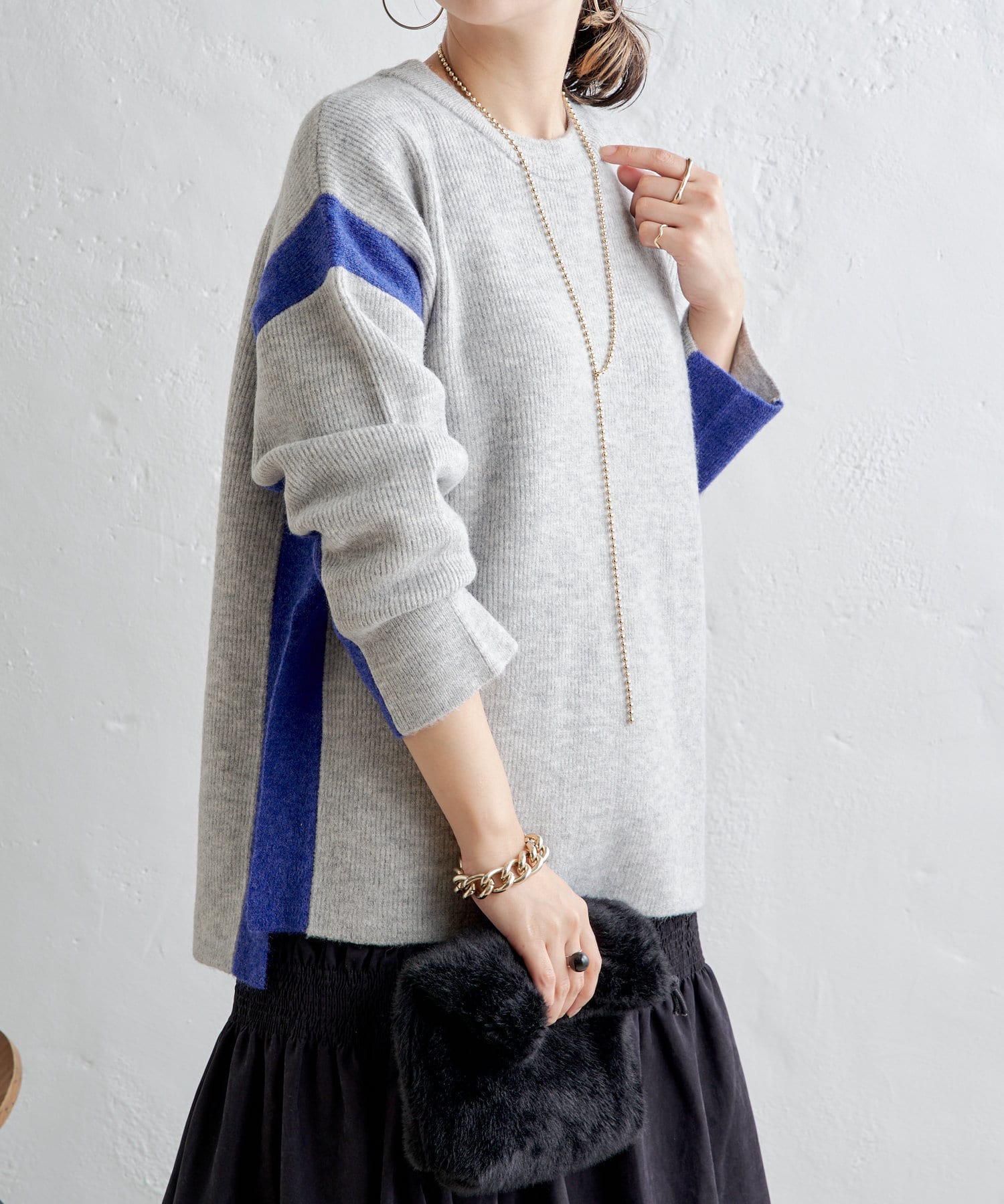 Jena　espace merveilleux(ジェナ　エスパスメルヴェイユ) ライン配色ニット