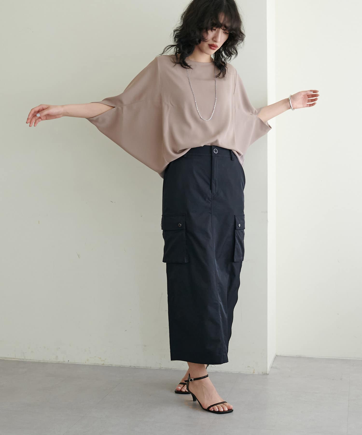 LARUTA(ラルータ) ウォッシャブルポンチョブラウス