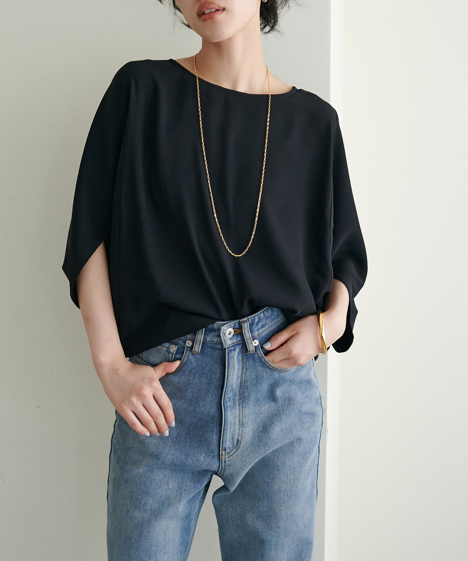 LARUTA(ラルータ) ウォッシャブルポンチョブラウス