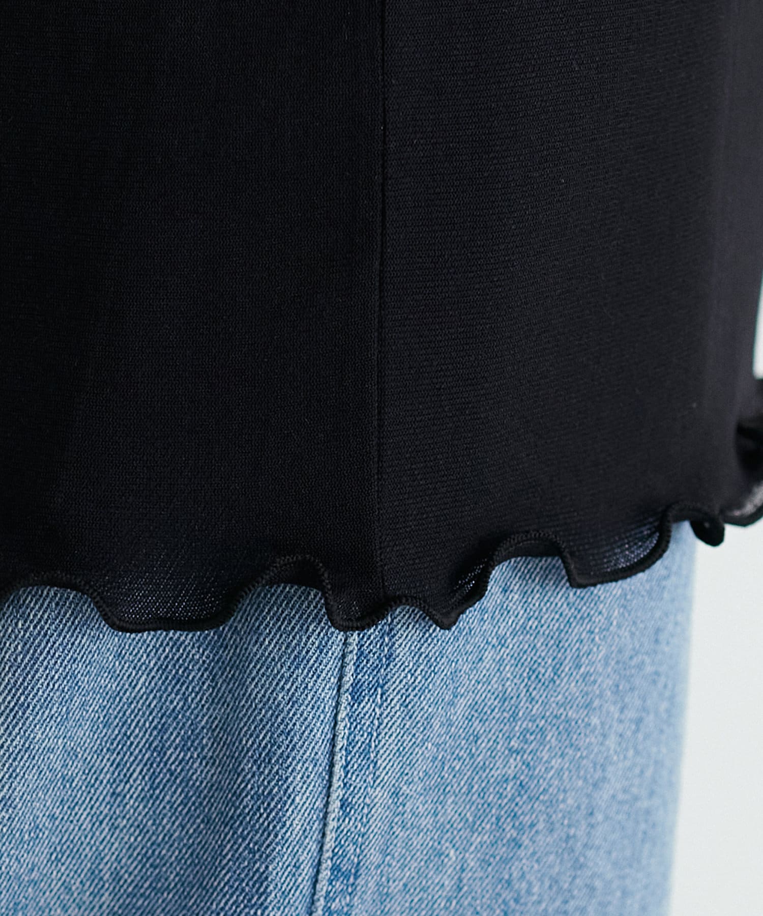 LARUTA(ラルータ) メッシュチュールクルーネックプルオーバー