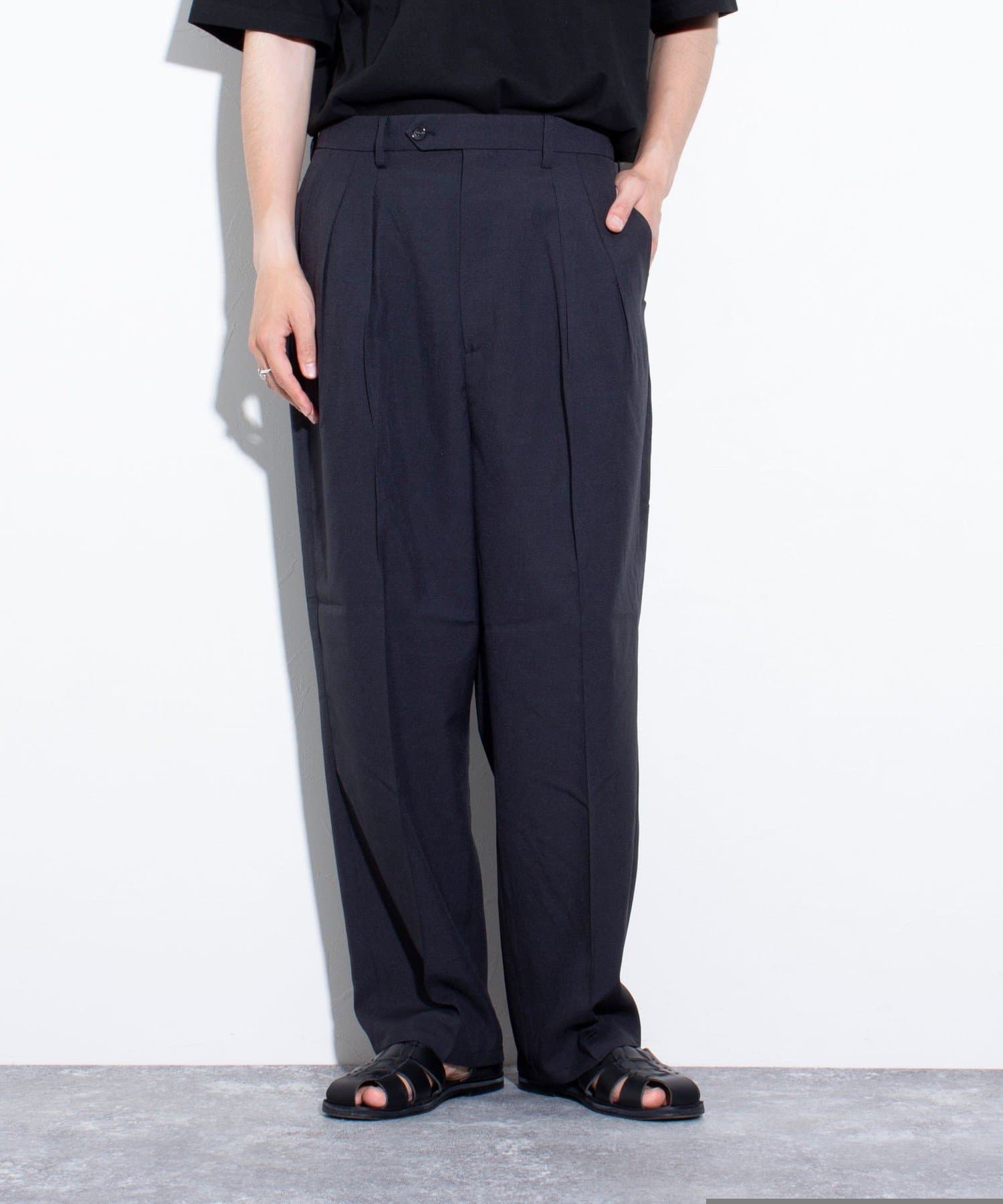 FREDY & GLOSTER(フレディ アンド グロスター) 【GLOSTER】シャンブレーエステル ツータックスラックス