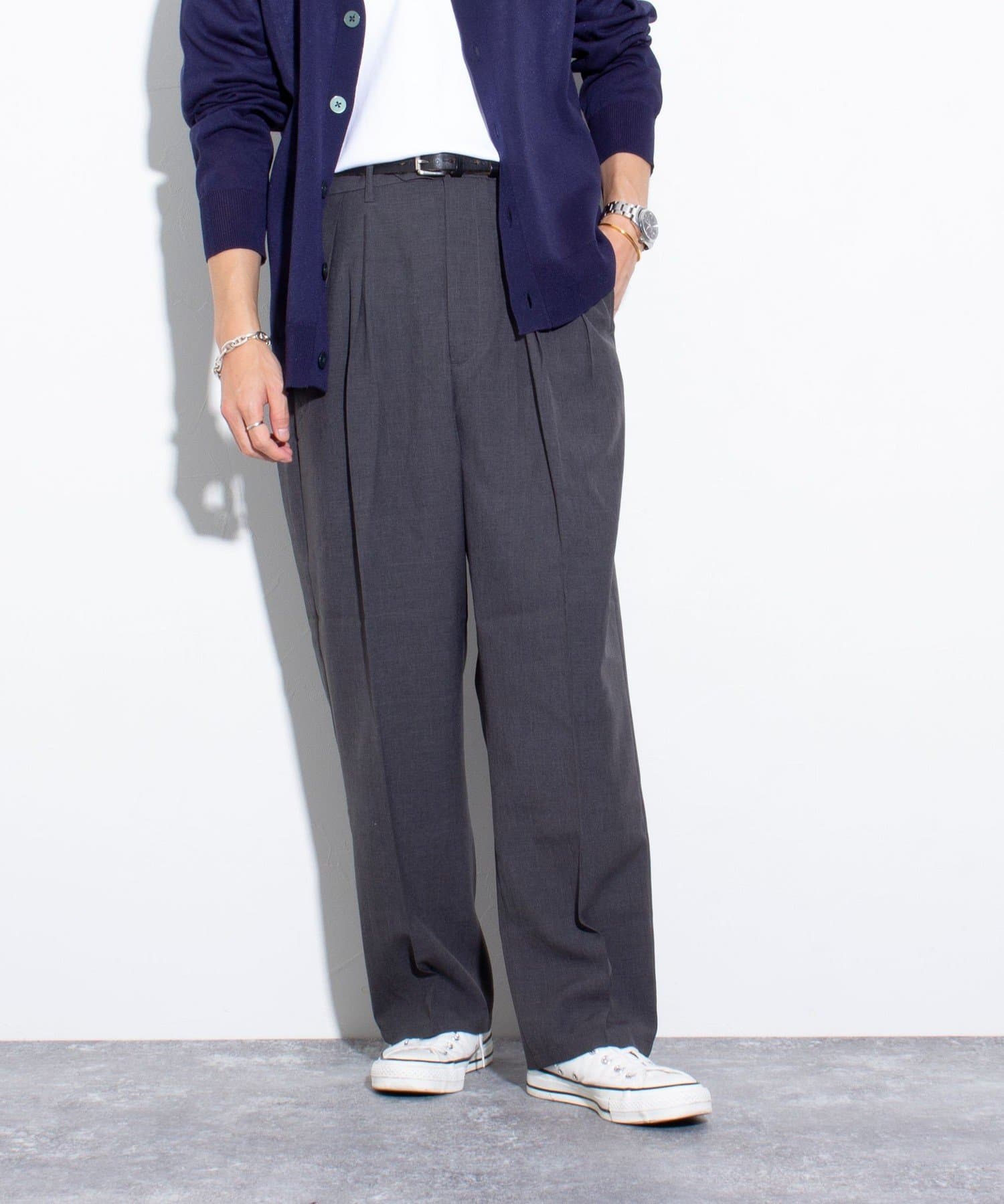 FREDY & GLOSTER(フレディ アンド グロスター) 【GLOSTER】シャンブレーエステル ツータックスラックス