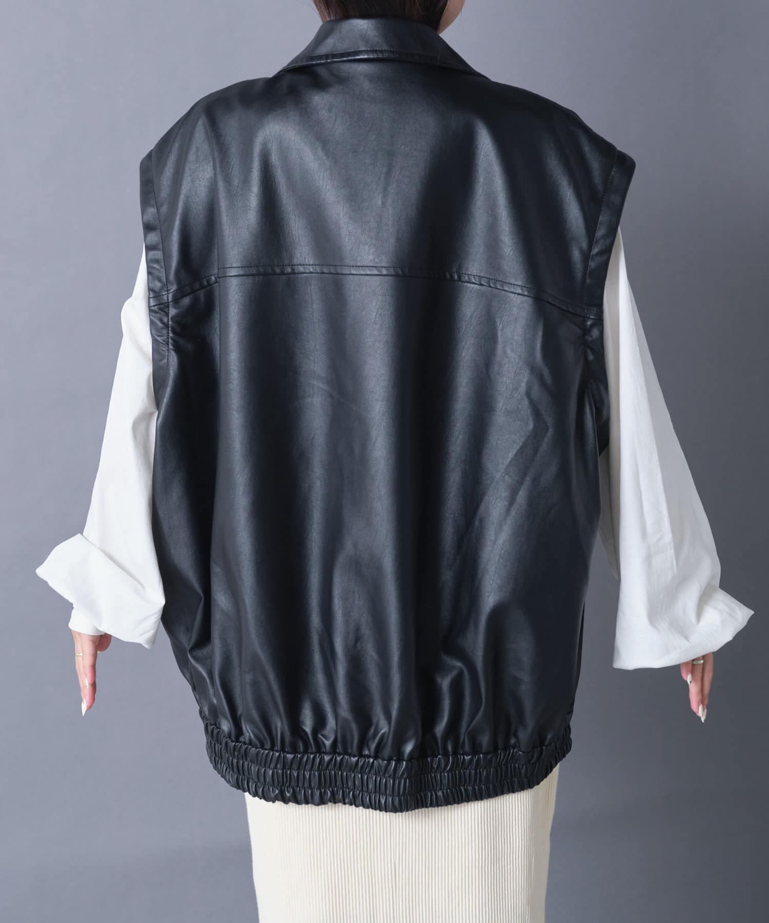 CIAOPANIC TYPY(チャオパニックティピー) 【袖取り外し可能/ユニセックス】フェイクレザー2WAYスタンドブルゾン