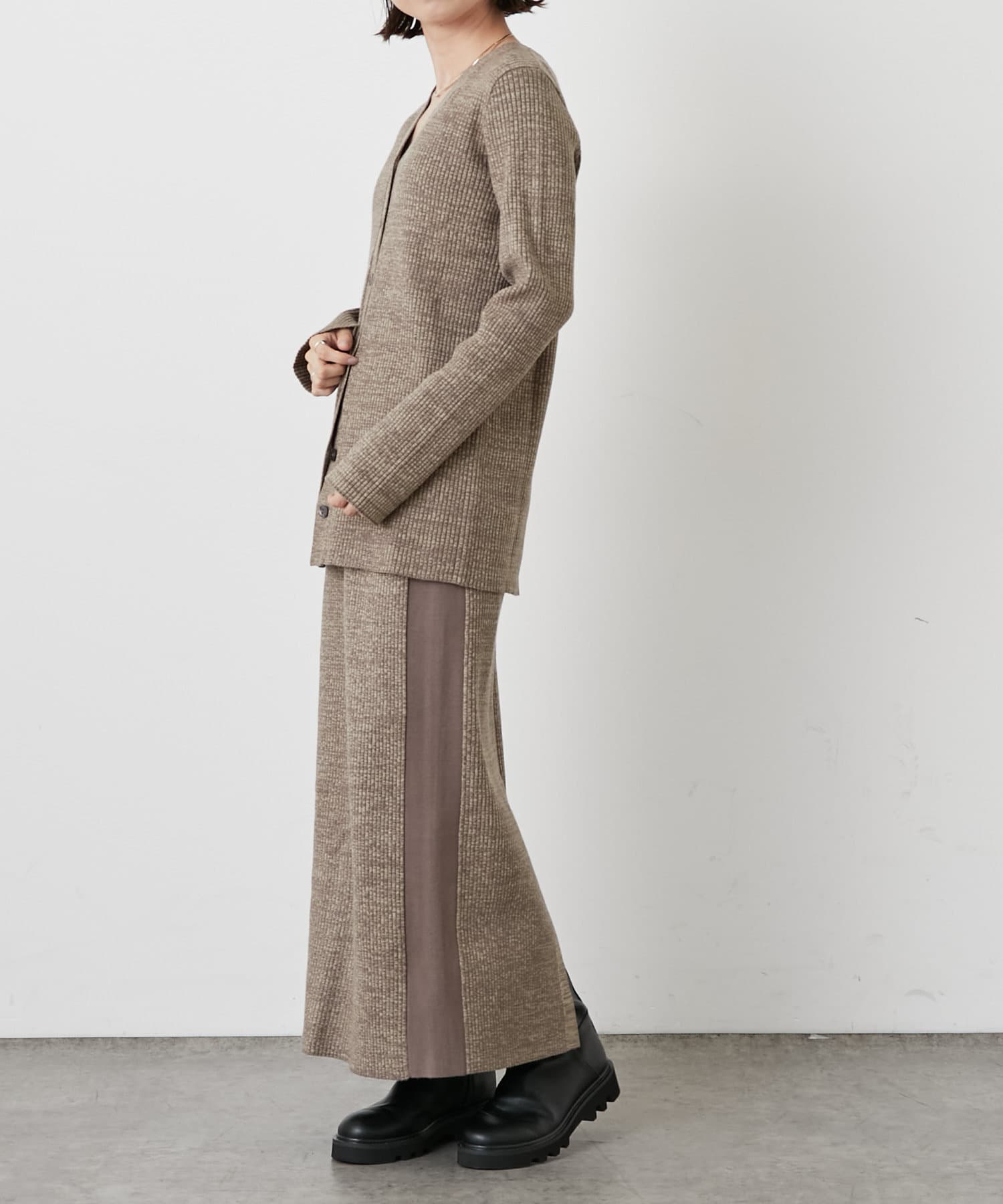 OUTLET(アウトレット) 【Omekashi】メランジリブラインスカート