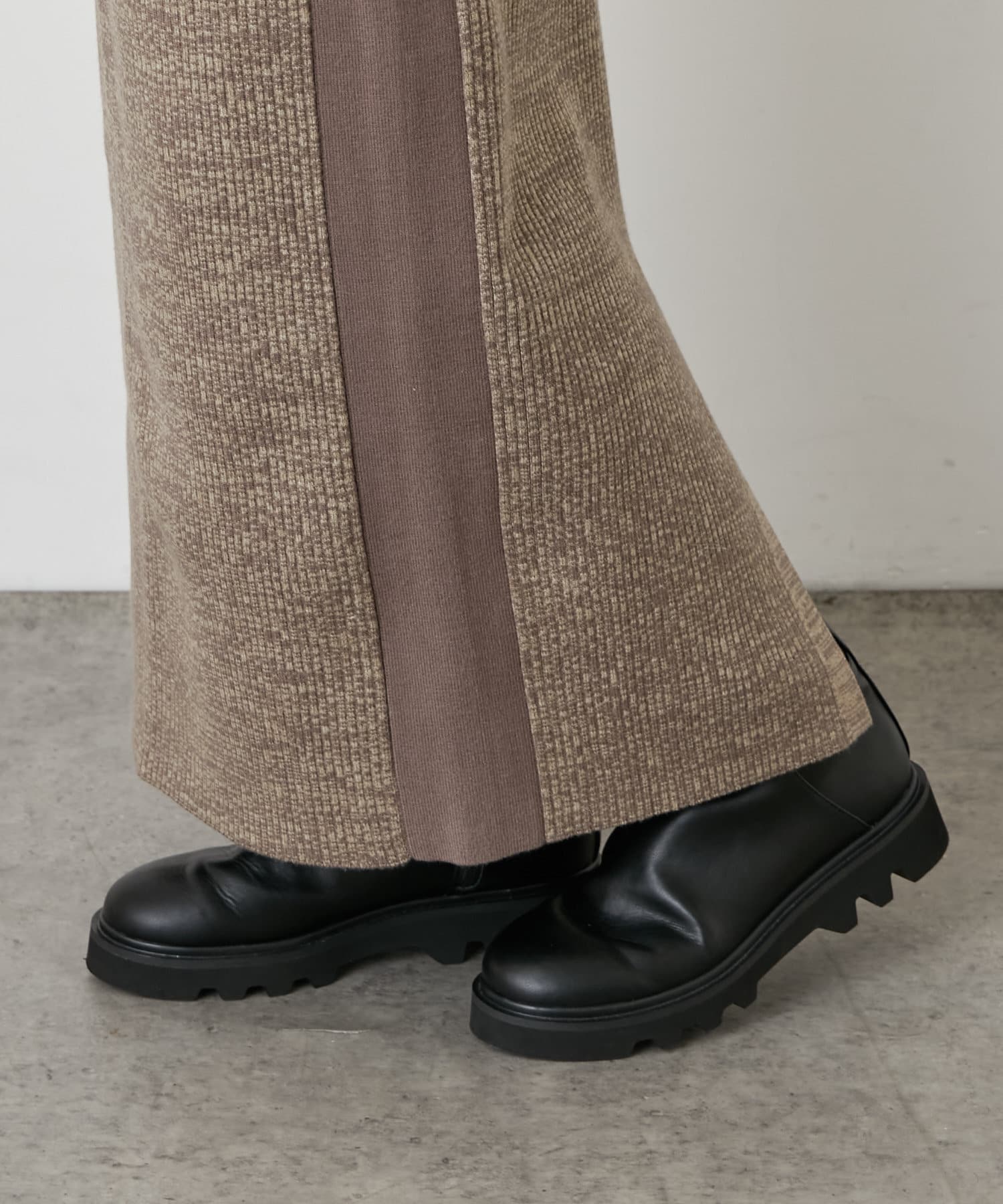 OUTLET(アウトレット) 【Omekashi】メランジリブラインスカート