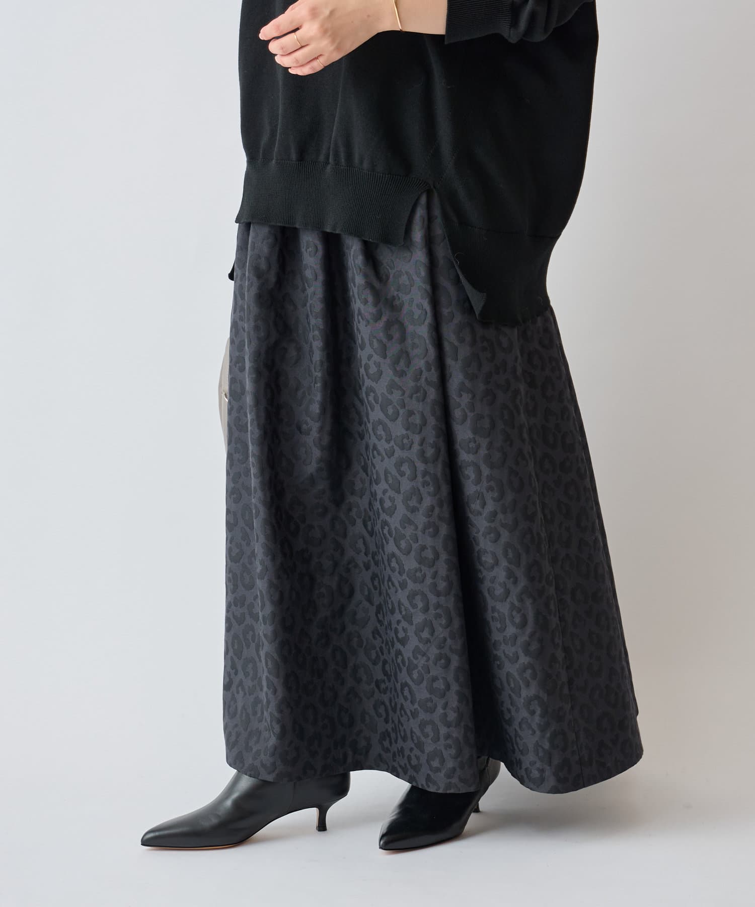 レオパードジャガードギャザースカート | BEARDSLEY(ビアズリー