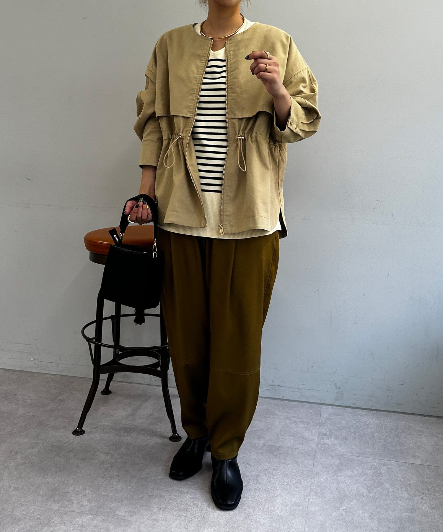 ドロストジップジャケット | Jena espace merveilleux(ジェナ エスパス