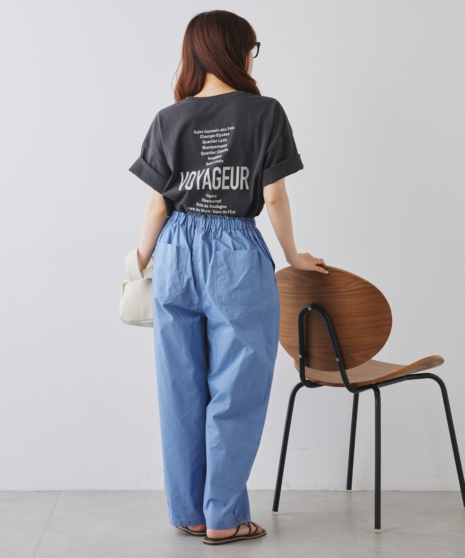 PUAL CE CIN(ピュアルセシン) リサイクルコットンバックプリントTシャツ