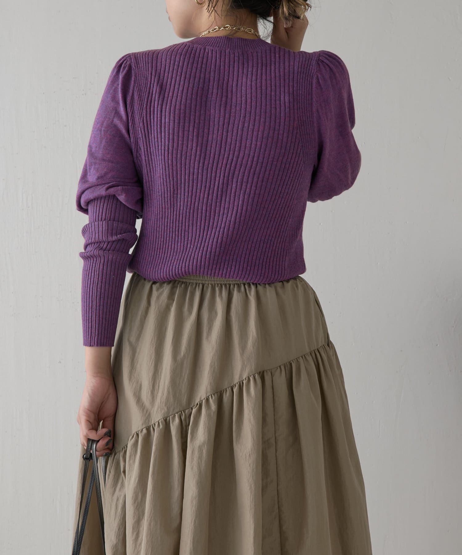 Jena　espace merveilleux(ジェナ　エスパスメルヴェイユ) 袖バルーンリブニット
