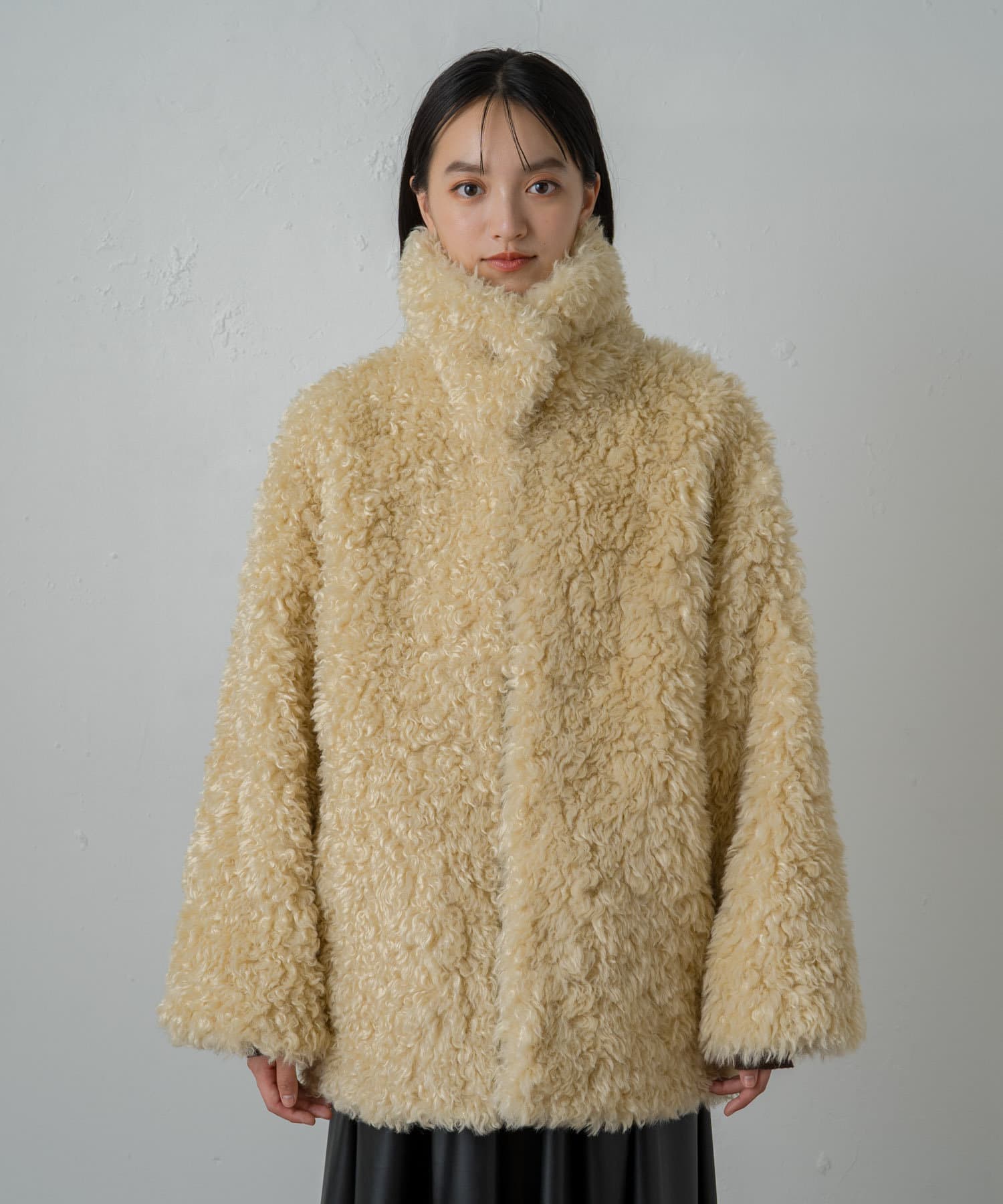 日本超安い studioR330 Eco-Fur Robe Coat エコファーコート