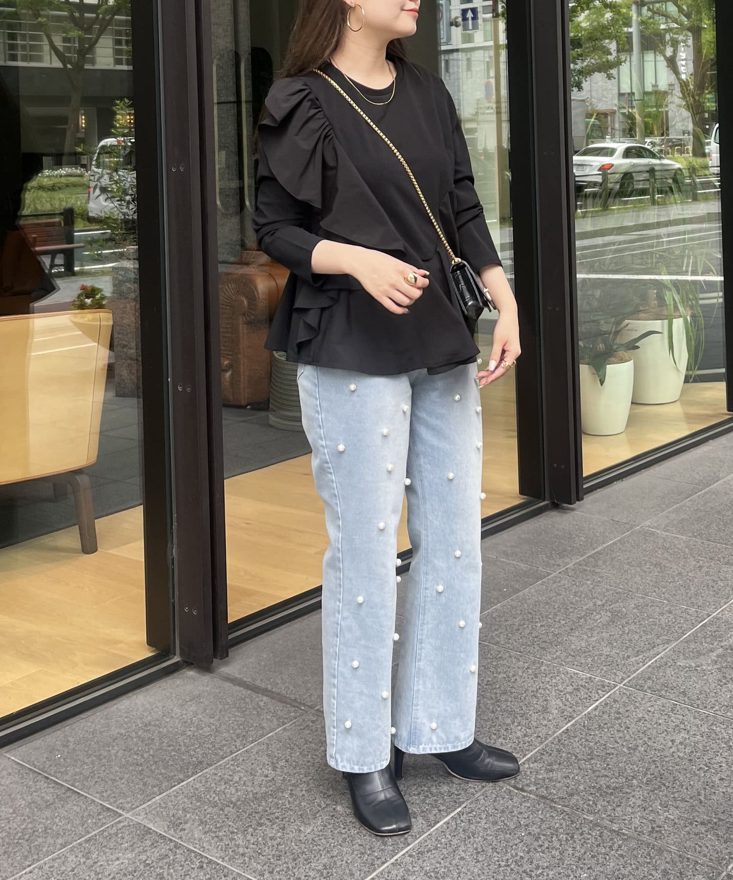 prose verse(プロズヴェール) ラッフルフリルアシメペプラムトップス