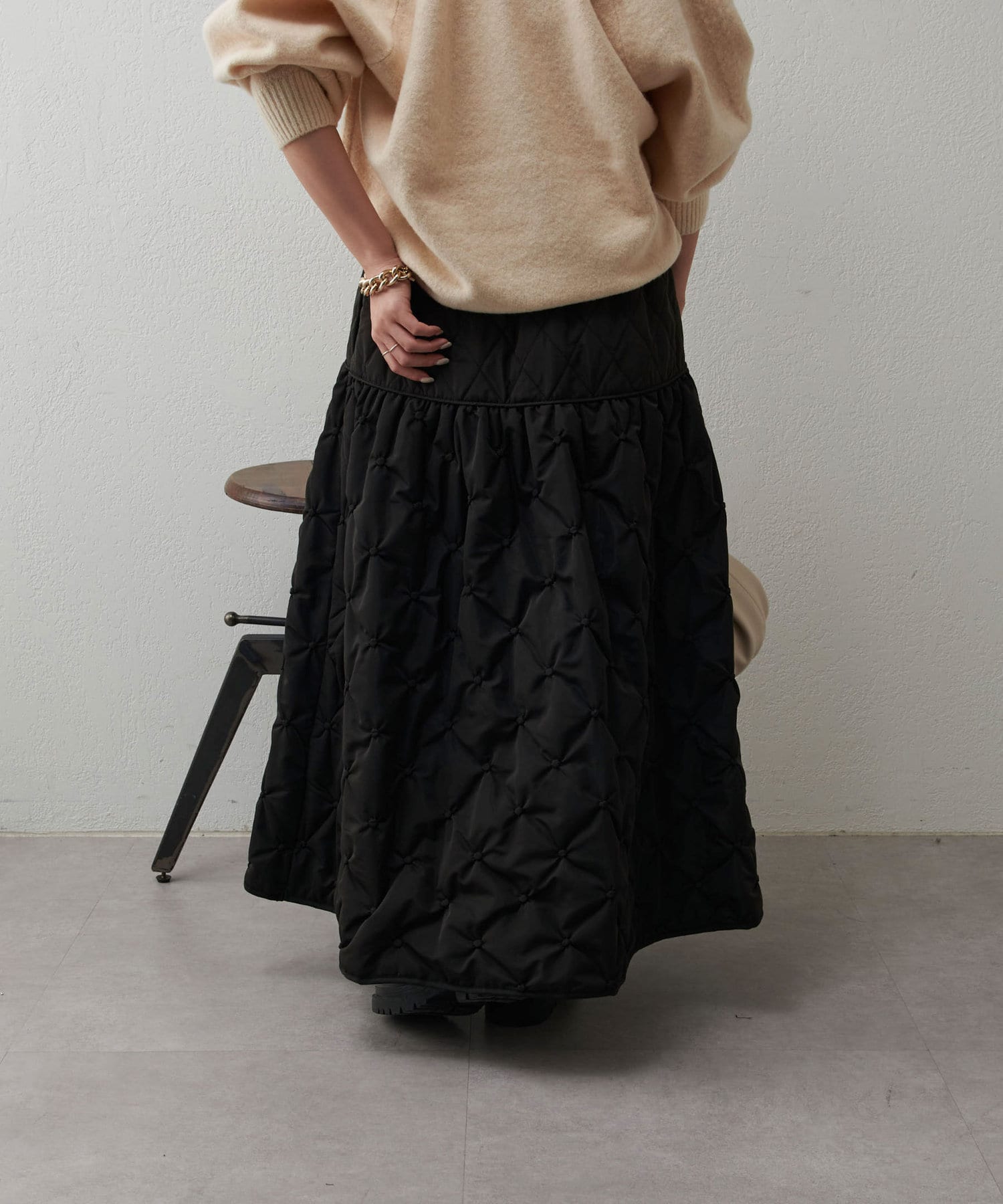 Jena　espace merveilleux(ジェナ　エスパスメルヴェイユ) ドットキルトギャザースカート