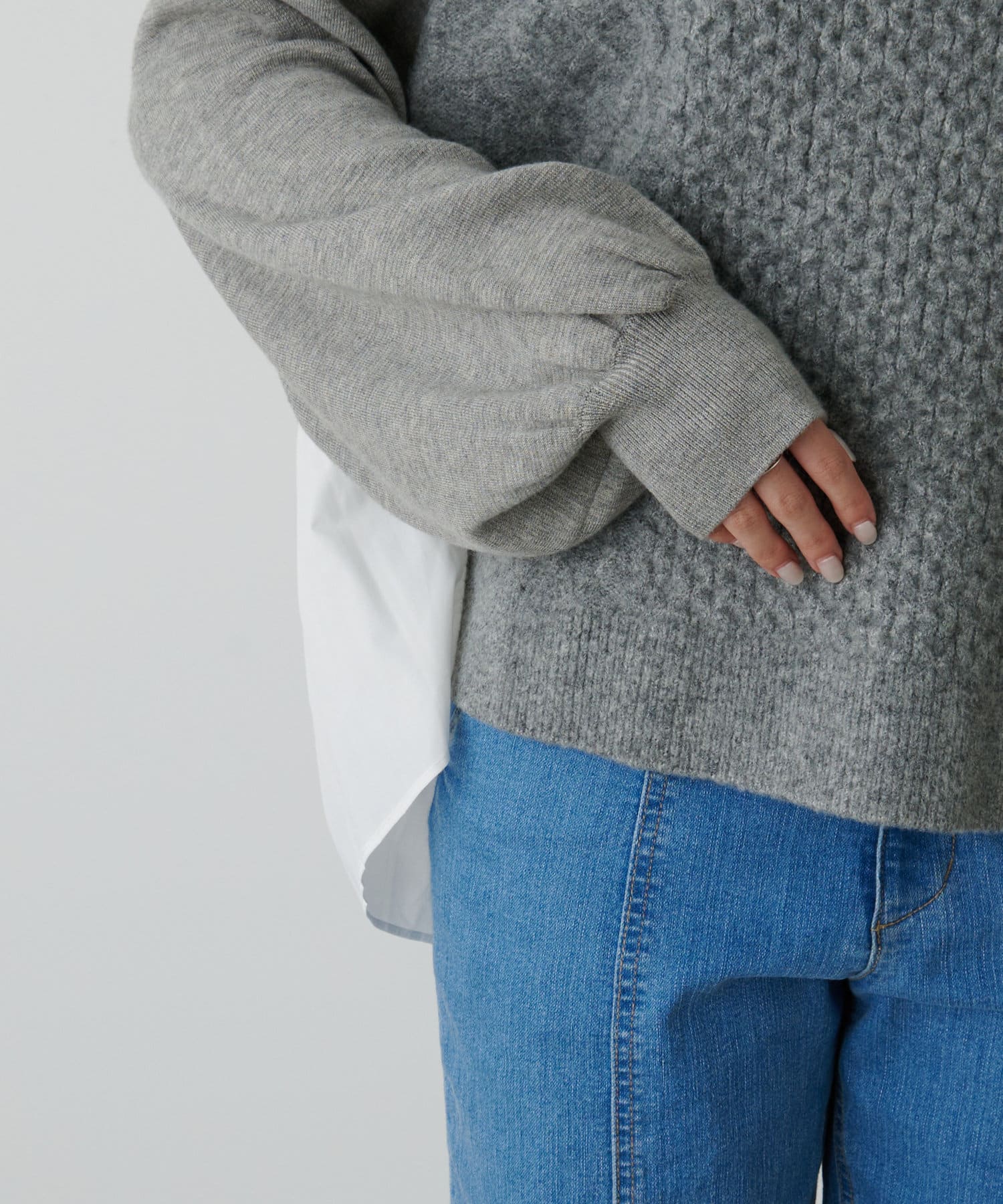 Jena　espace merveilleux(ジェナ　エスパスメルヴェイユ) レイヤード風プリーツニット